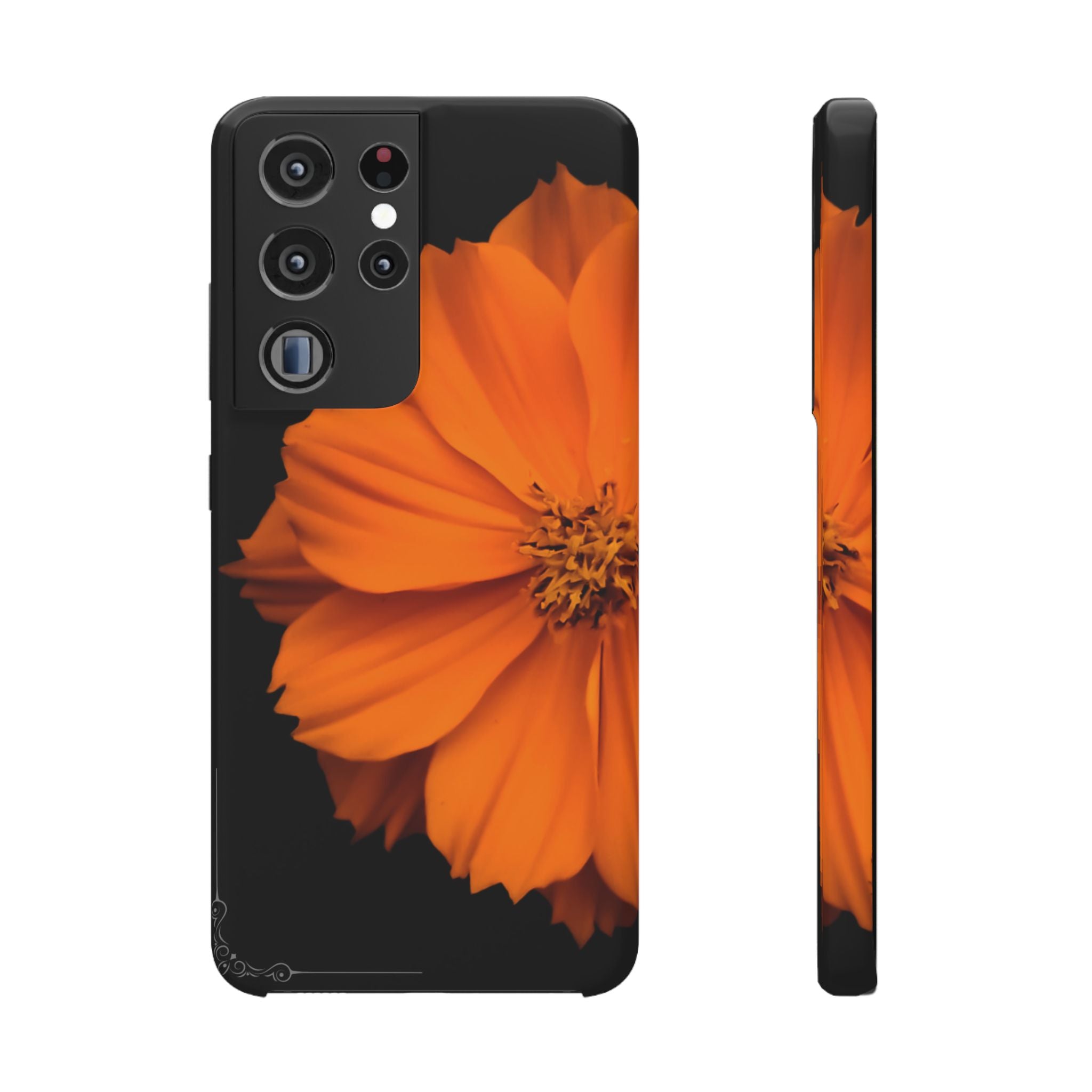 Phone Case - Orange Cosmos Floral Snap Case | Slim Protective Flower Design