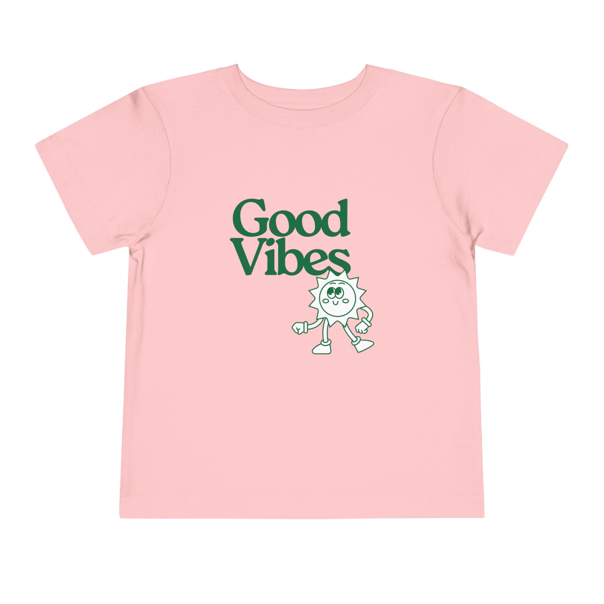 Good Vibes Toddler Tee — Cute Retro Sun Graphic Kids T‑Shirt