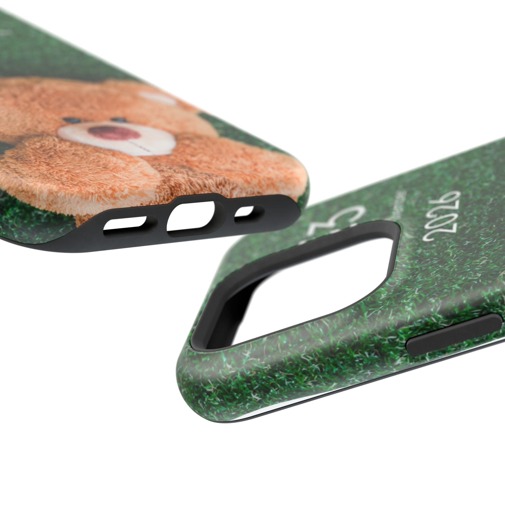 Teddy Bear Grass Phone Case — Cute Plush Toy Design Impact-Resistant Case