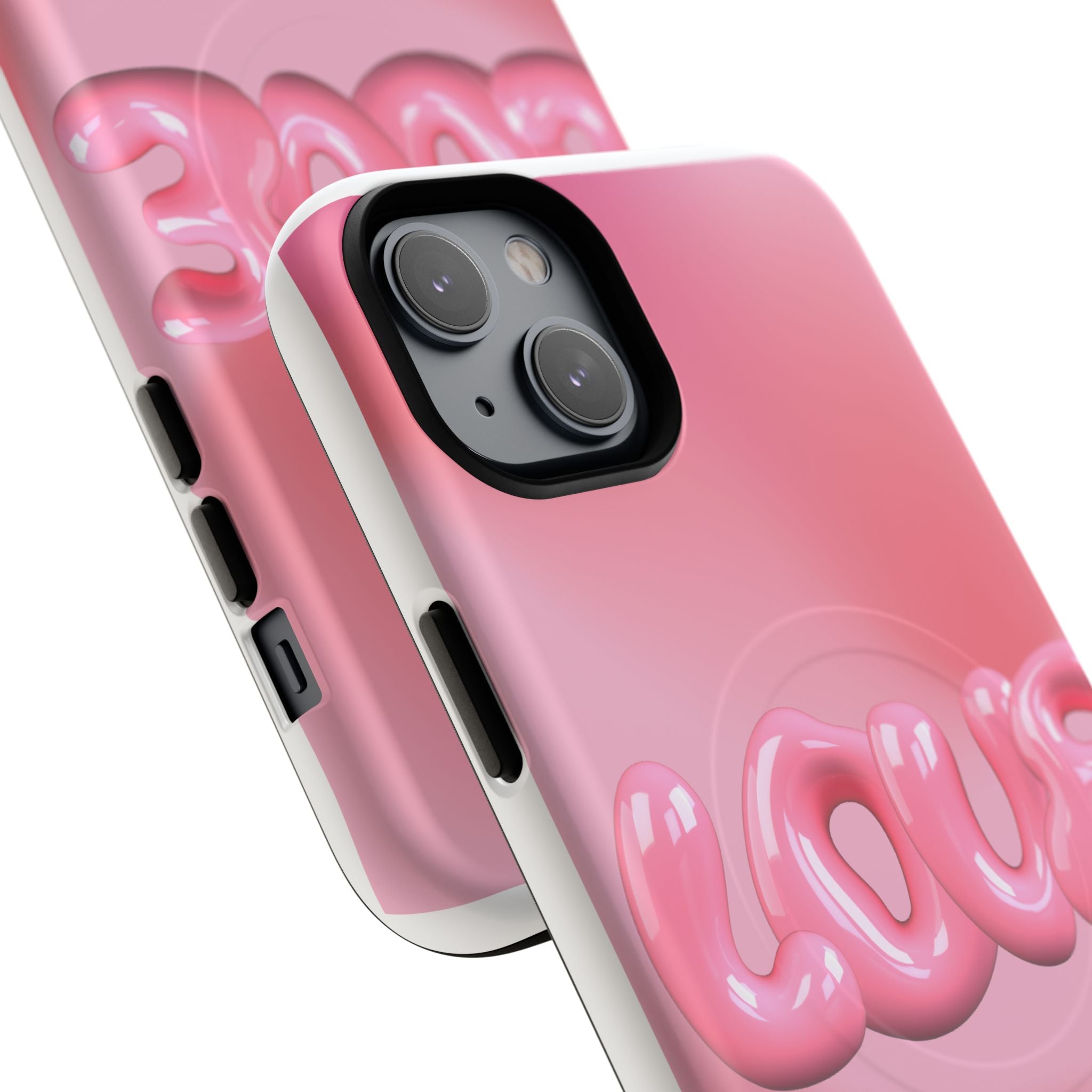Phone Case — Pink "LOVE" 3D Bubble Tough Magnetic Protective Case