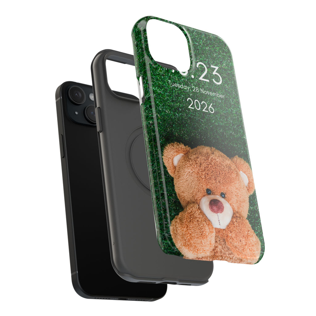 Teddy Bear Grass Phone Case — Cute Plush Toy Design Impact-Resistant Case
