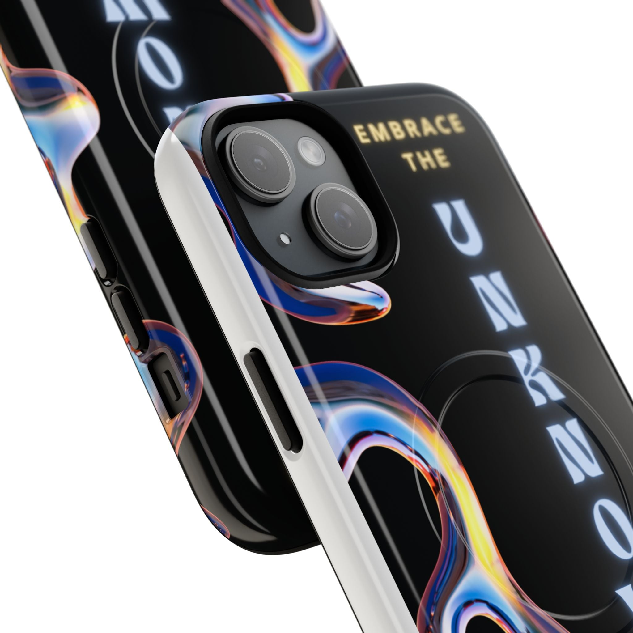 Tough Magnetic Case — "Embrace the Unknown" Black Iridescent Phone Cover