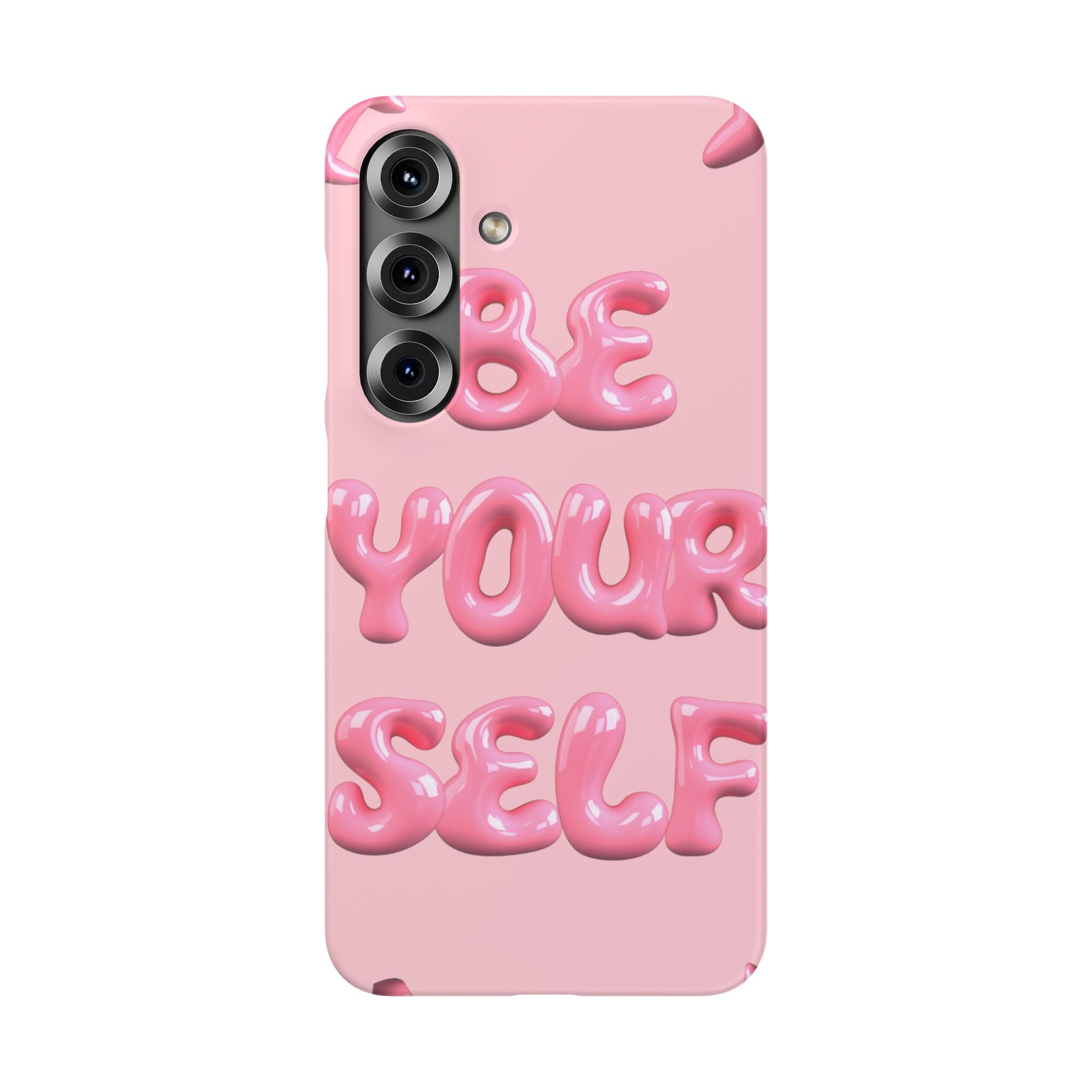 Phone Case — Pink "Be Yourself" Self-Love Protective Snap Case
