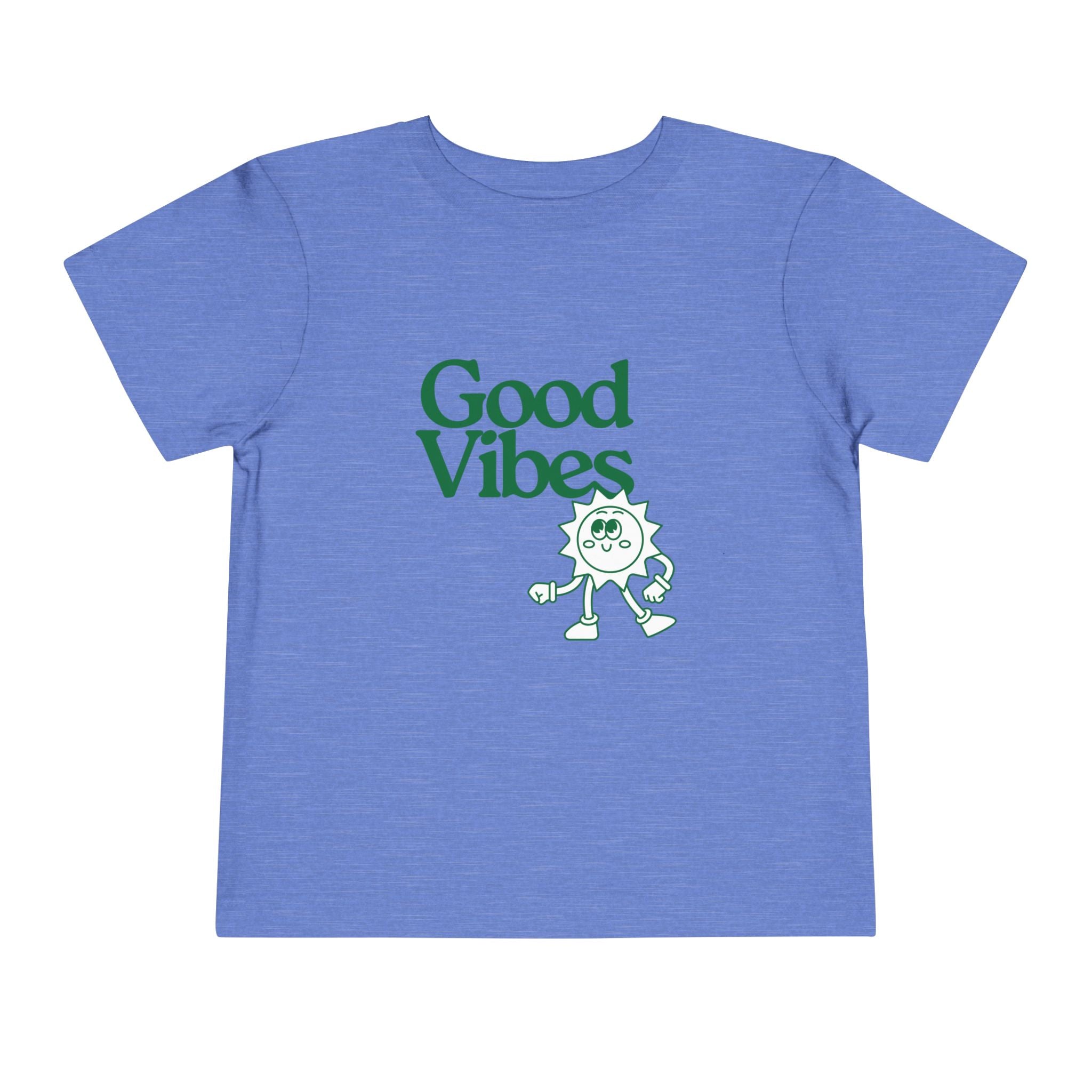 Good Vibes Toddler Tee — Cute Retro Sun Graphic Kids T‑Shirt