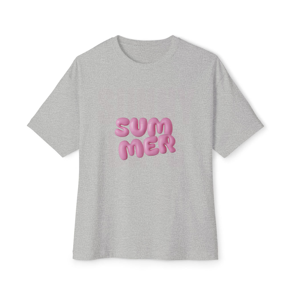 Unisex Summer Bubble Tee — Pink Puffed Letter Graphic T-Shirt