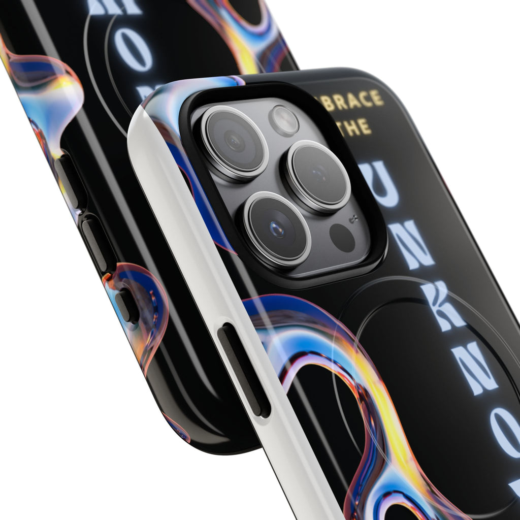 Tough Magnetic Case — "Embrace the Unknown" Black Iridescent Phone Cover
