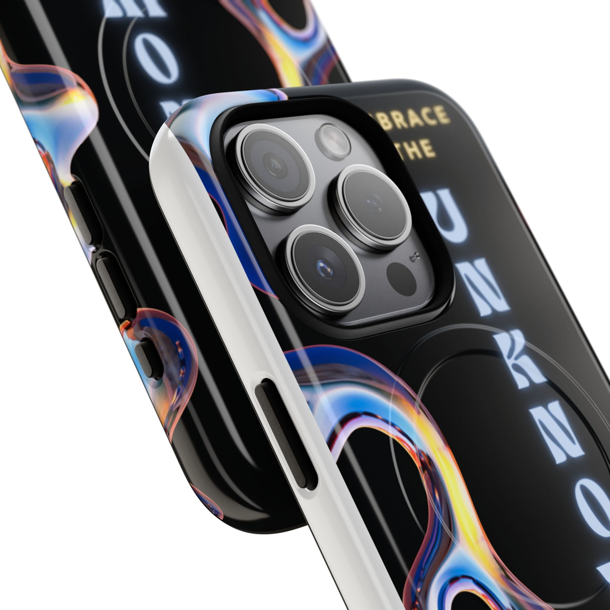 Tough Magnetic Case — "Embrace the Unknown" Black Iridescent Phone Cover