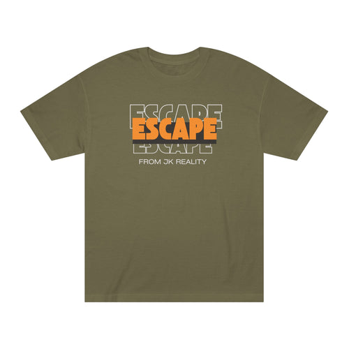 Escape Graphic Tee — Retro Orange Block Letter Unisex Shirt