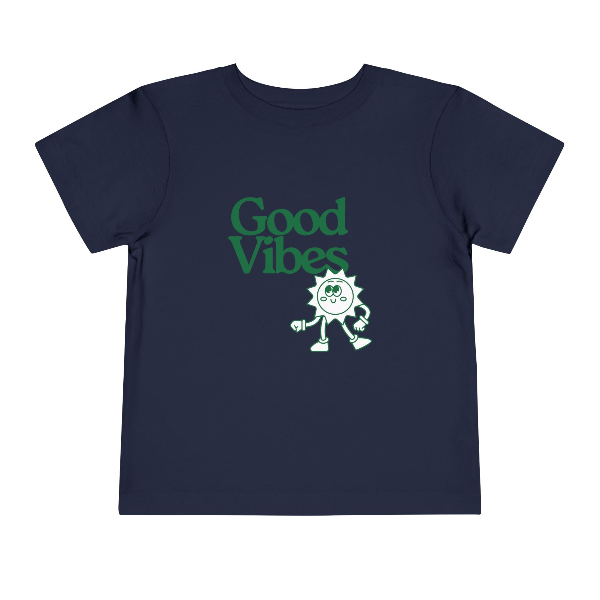 Good Vibes Toddler Tee — Cute Retro Sun Graphic Kids T‑Shirt