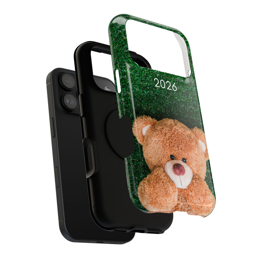 Teddy Bear Grass Phone Case — Cute Plush Toy Design Impact-Resistant Case