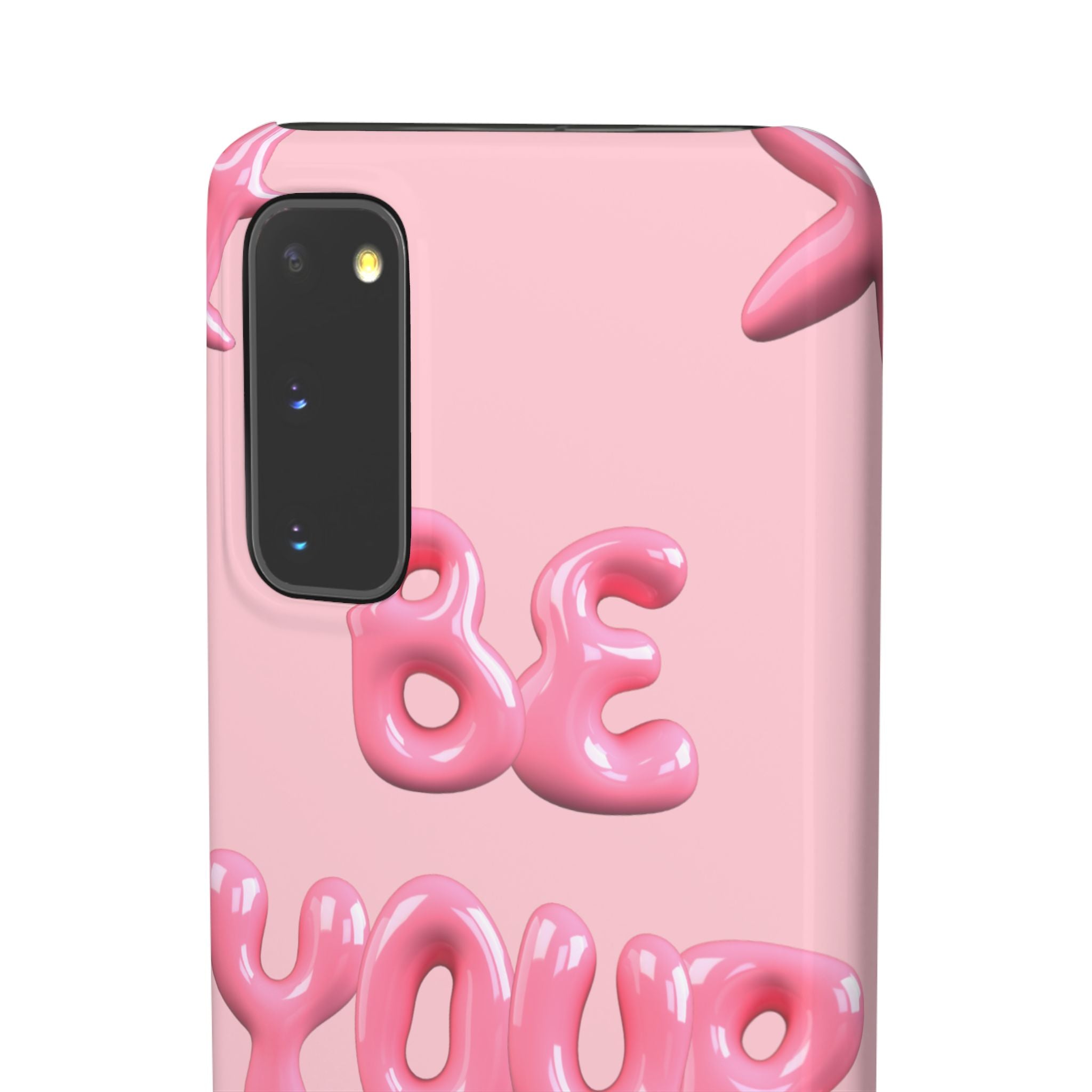 Phone Case - "Be Yourself" Pink Bubble Typography Snap Case