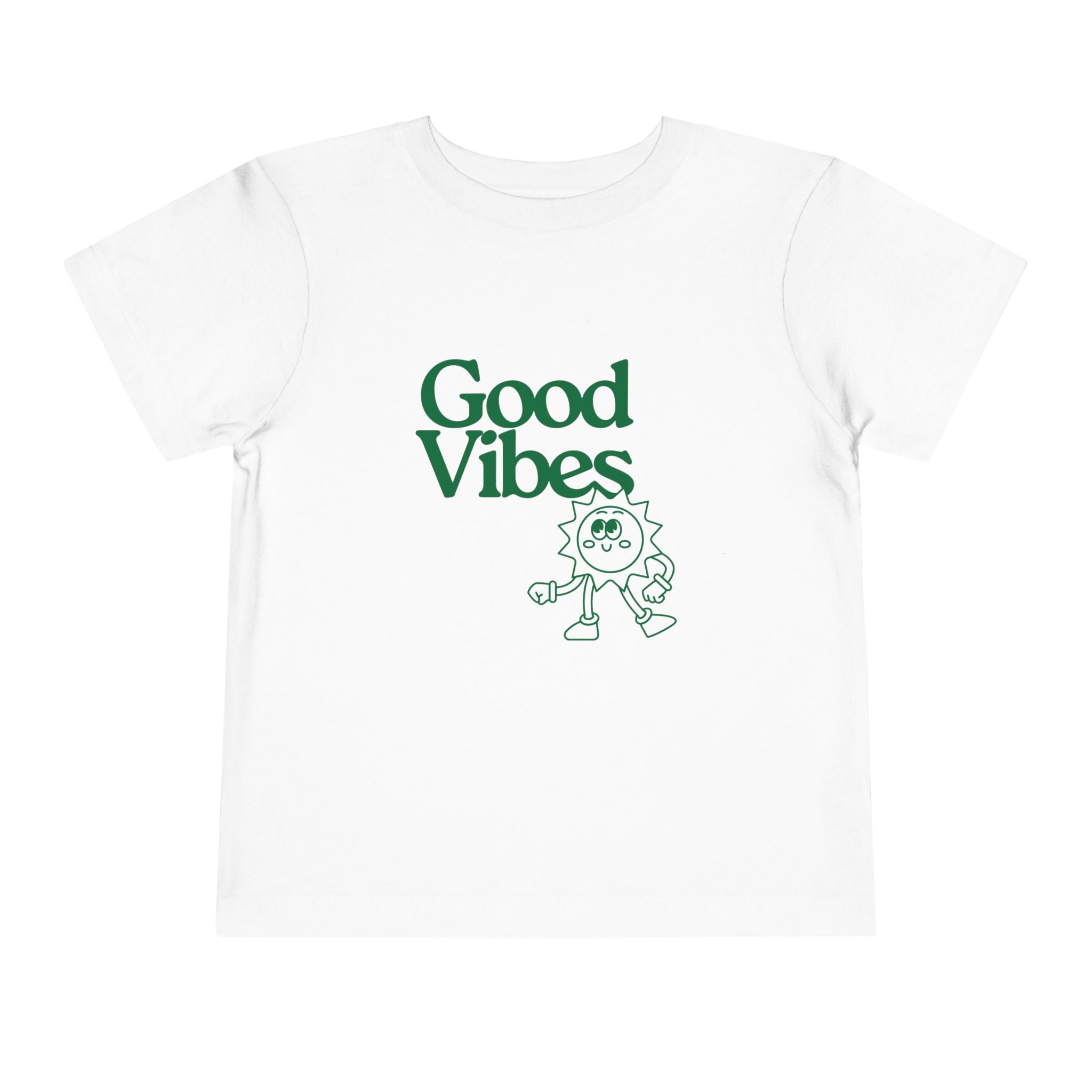 Good Vibes Toddler Tee — Cute Retro Sun Graphic Kids T‑Shirt
