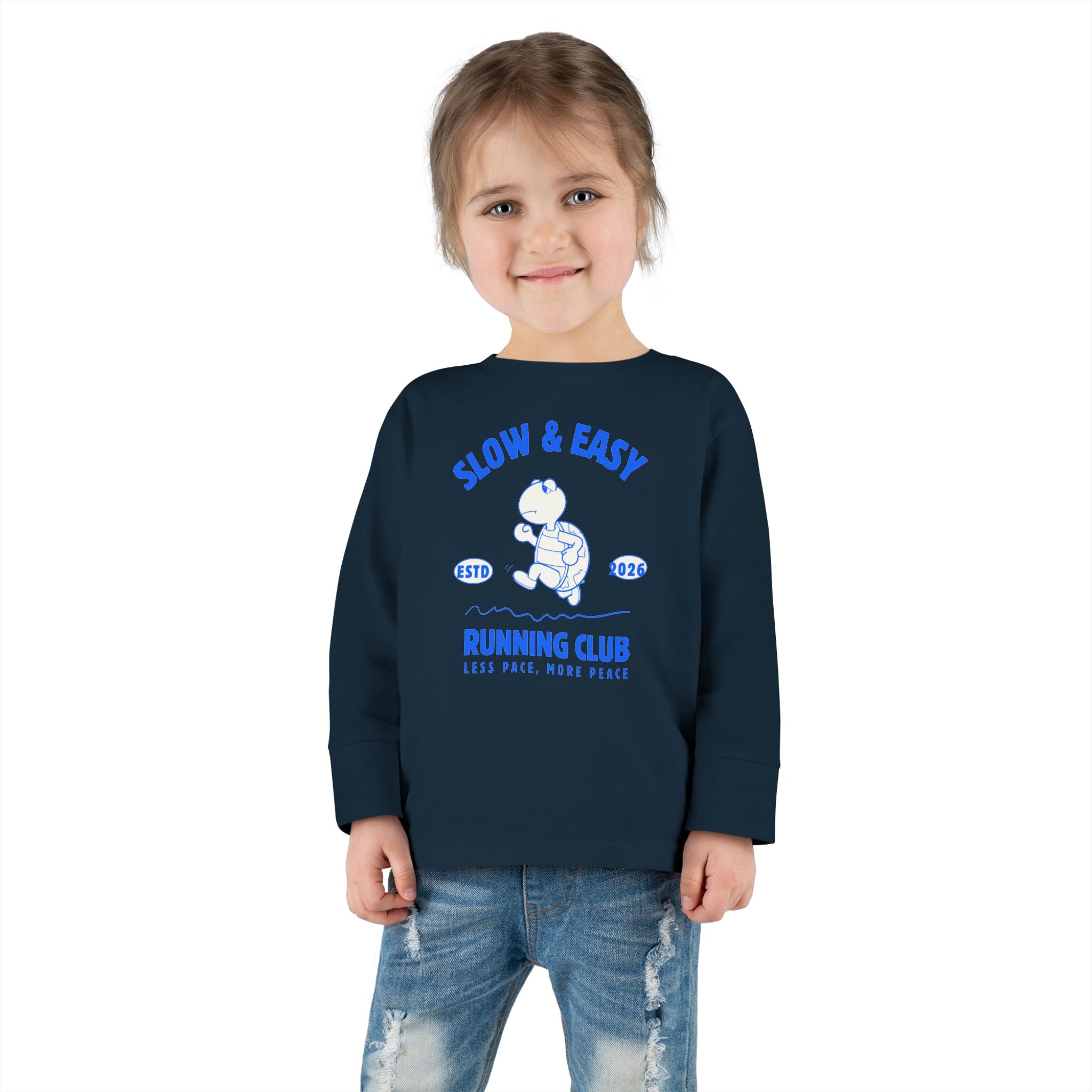 Slow & Easy Running Club Toddler Long Sleeve Tee
