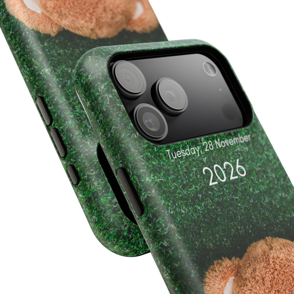 Teddy Bear Grass Phone Case — Cute Plush Toy Design Impact-Resistant Case