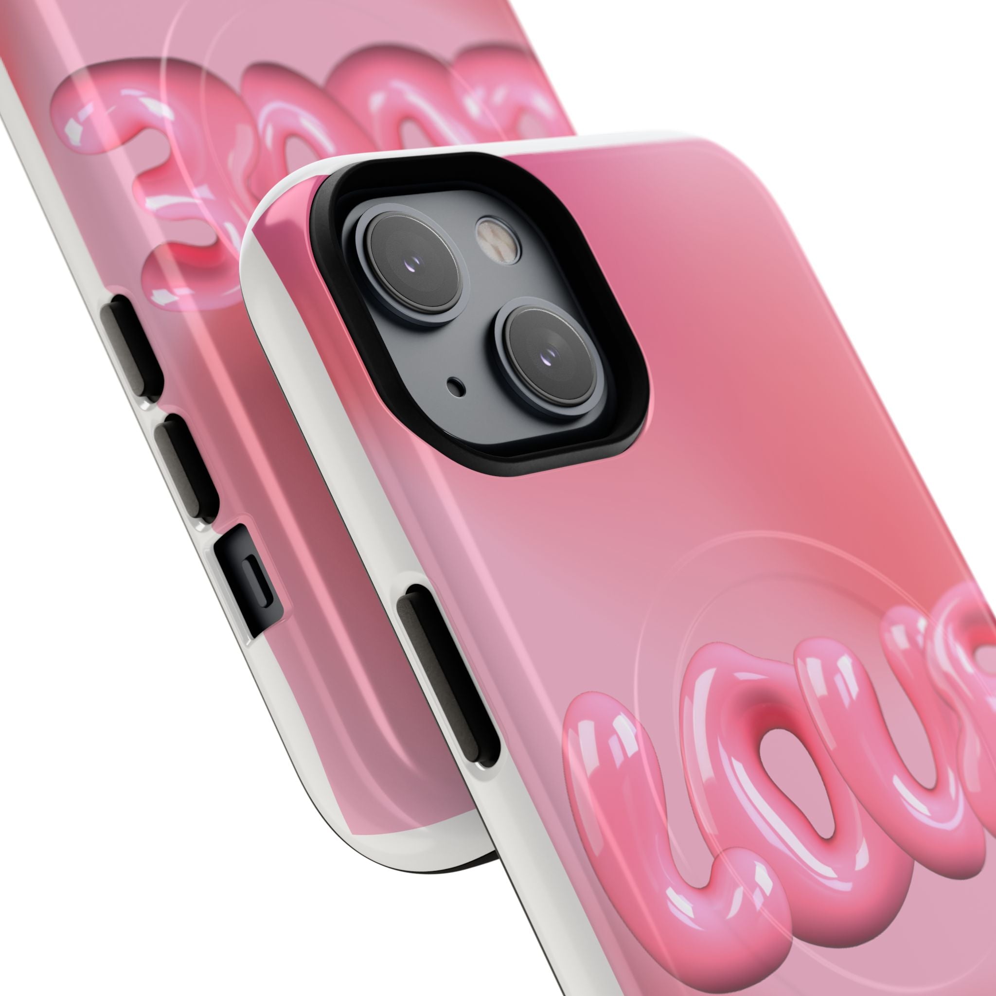 Phone Case — Pink "LOVE" 3D Bubble Tough Magnetic Protective Case