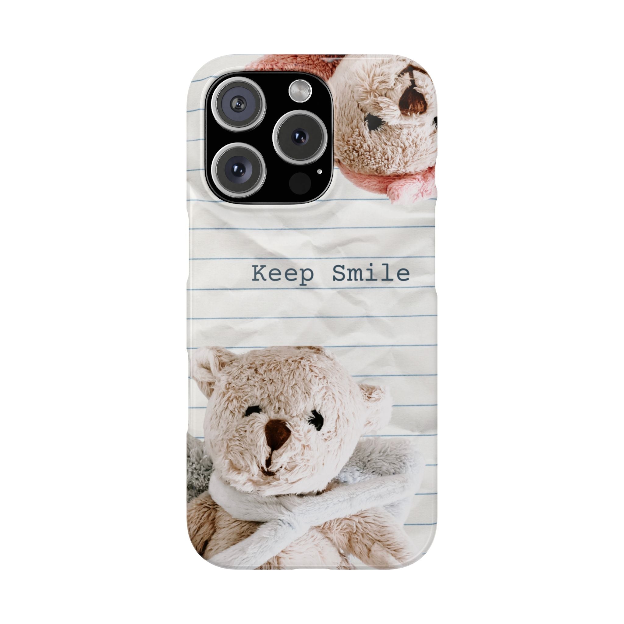 Slim Phone Case — ‘Keep Smile’ Teddy Bear Cute Protective Cover