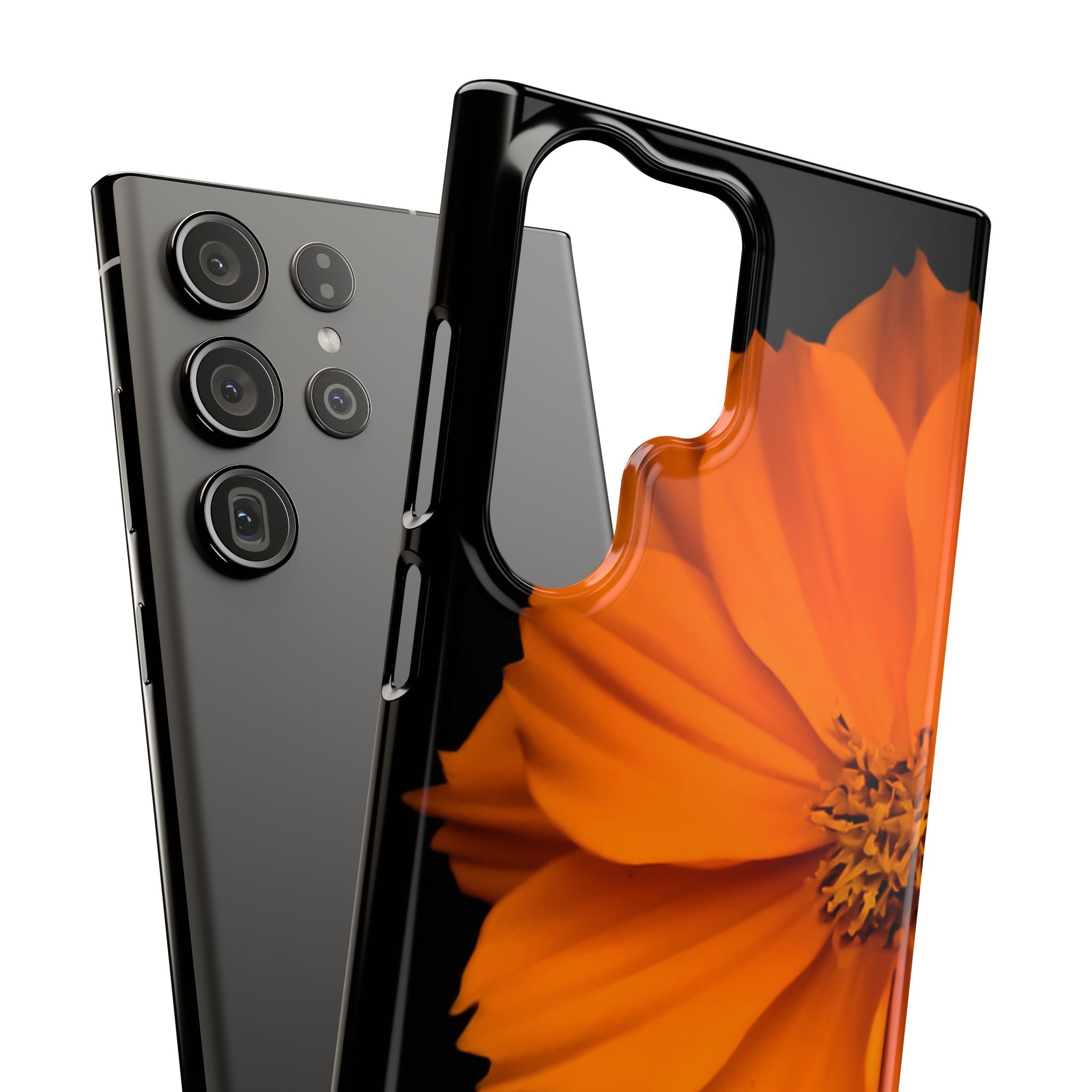 Phone Case - Orange Cosmos Floral Snap Case | Slim Protective Flower Design