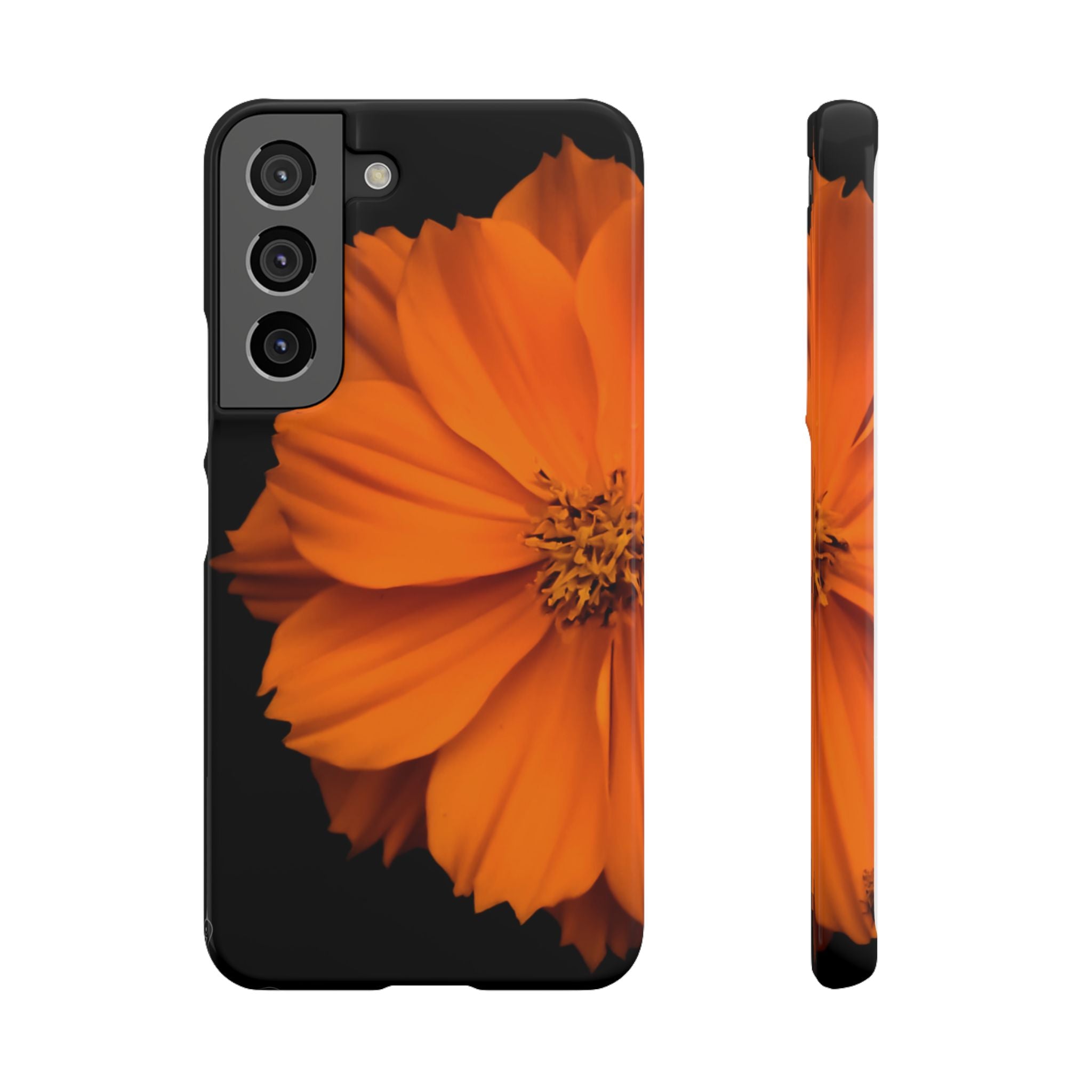 Phone Case - Orange Cosmos Floral Snap Case | Slim Protective Flower Design