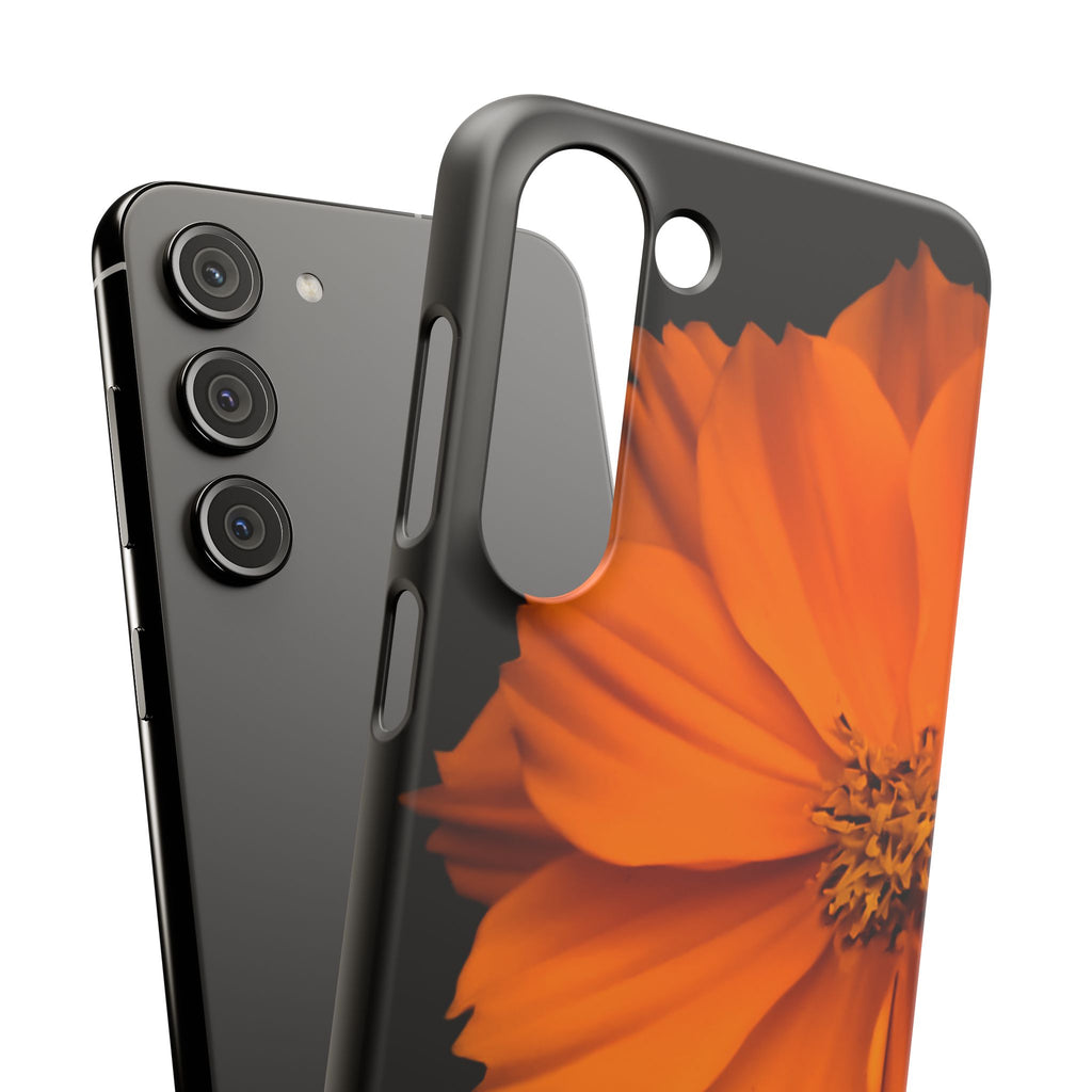 Phone Case - Orange Cosmos Floral Snap Case | Slim Protective Flower Design