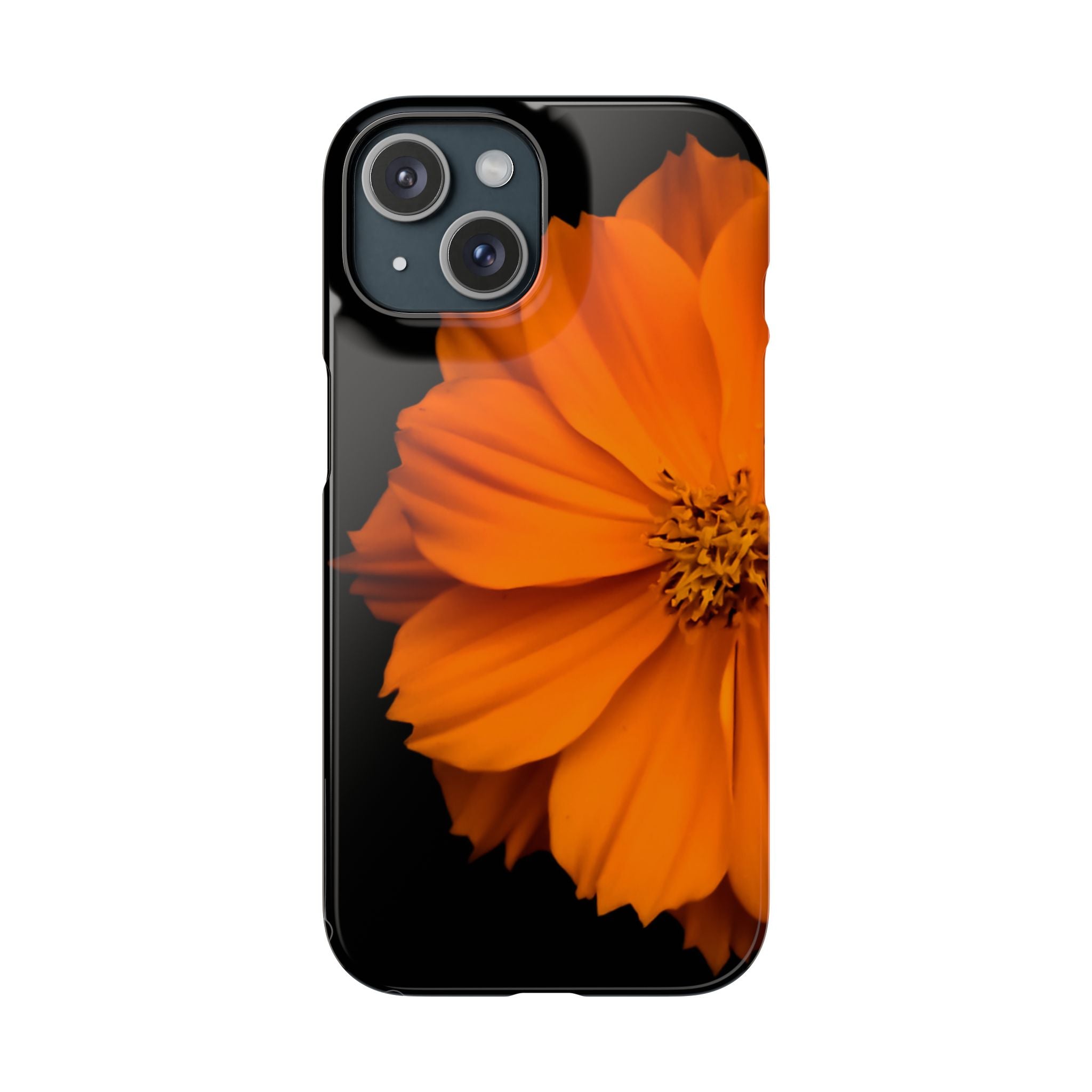 Phone Case - Orange Cosmos Floral Snap Case | Slim Protective Flower Design