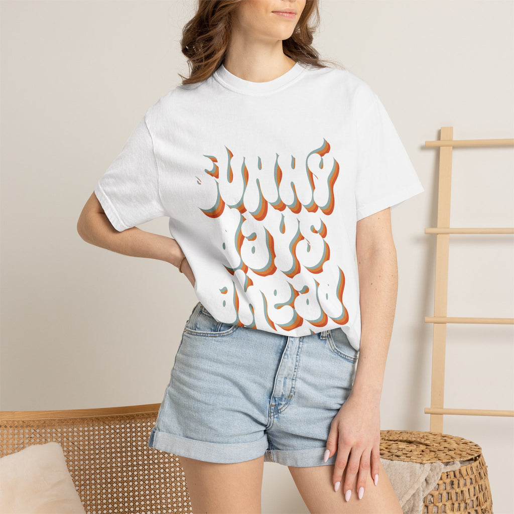 Unisex Sunny Days Ahead T-Shirt | Retro Bubble Letter Design