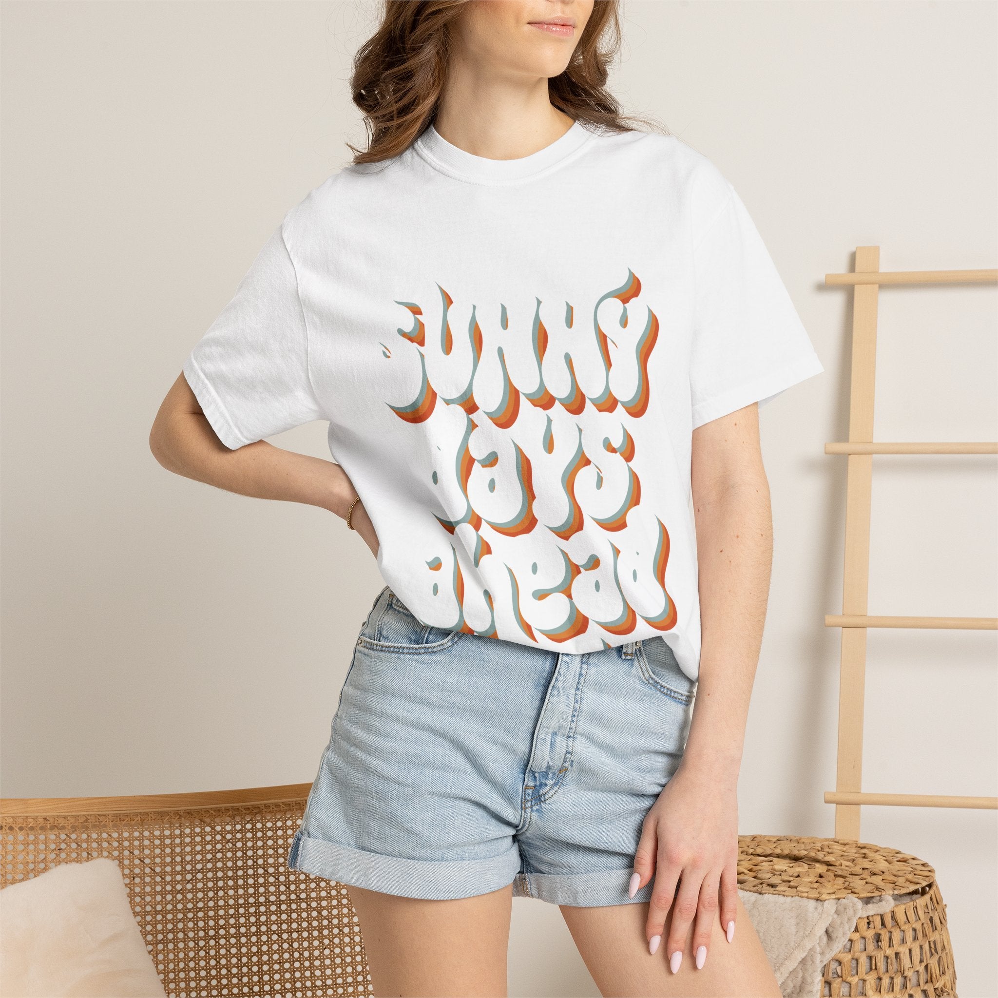 Unisex Sunny Days Ahead T-Shirt | Retro Bubble Letter Design
