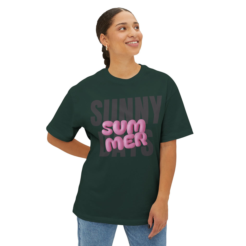 Unisex Summer Bubble Tee — Pink Puffed Letter Graphic T-Shirt