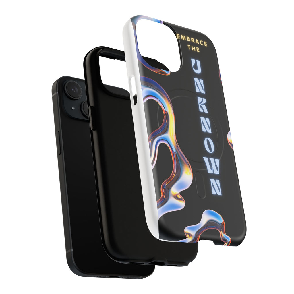 Tough Magnetic Case — "Embrace the Unknown" Black Iridescent Phone Cover