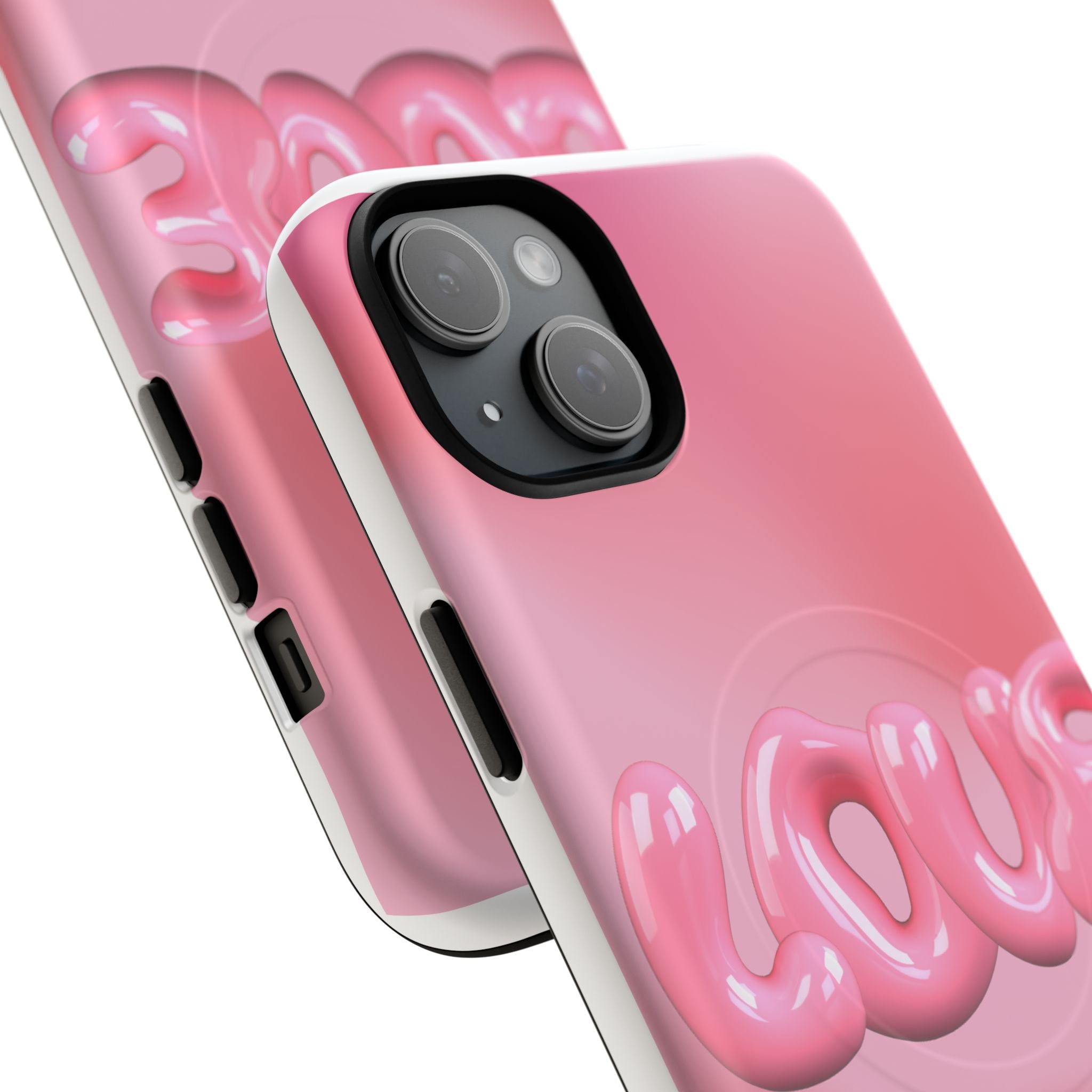 Phone Case — Pink "LOVE" 3D Bubble Tough Magnetic Protective Case