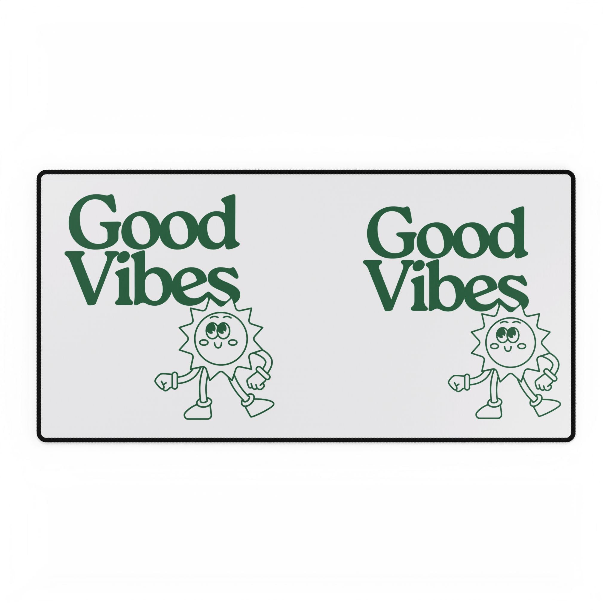 Good Vibes Desk Mat — Retro Sun Character Large Mouse Pad
