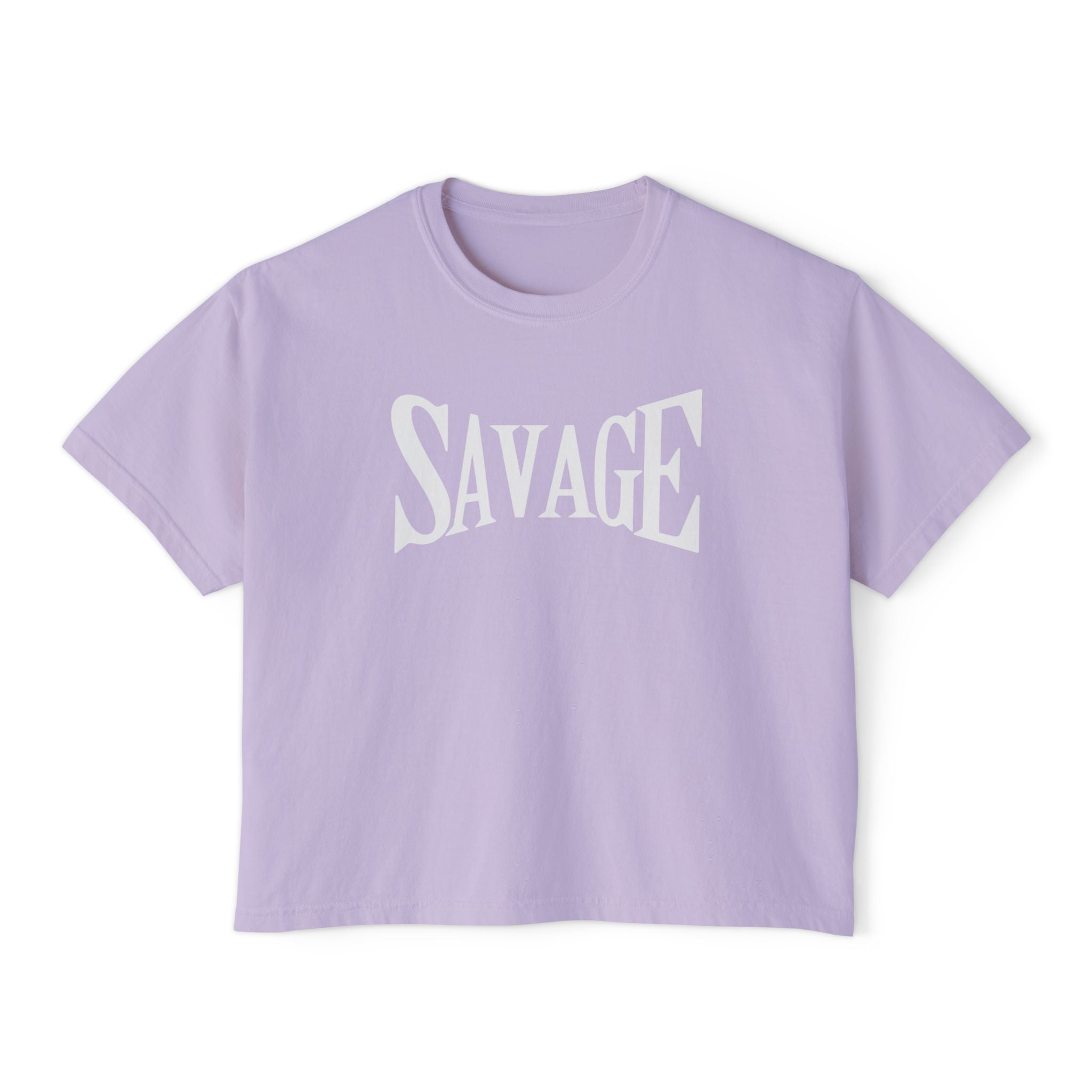 Savage Boxy Tee — Women's Trendy Graphic Crop T-Shirt