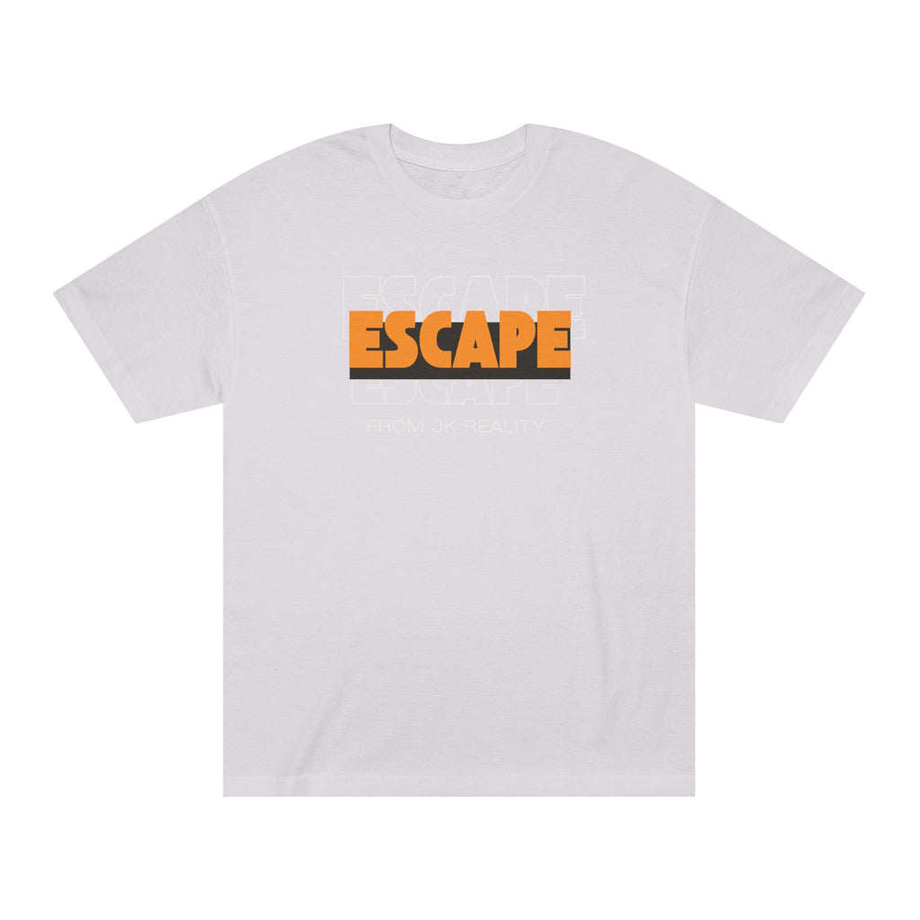 Escape Graphic Tee — Retro Orange Block Letter Unisex Shirt