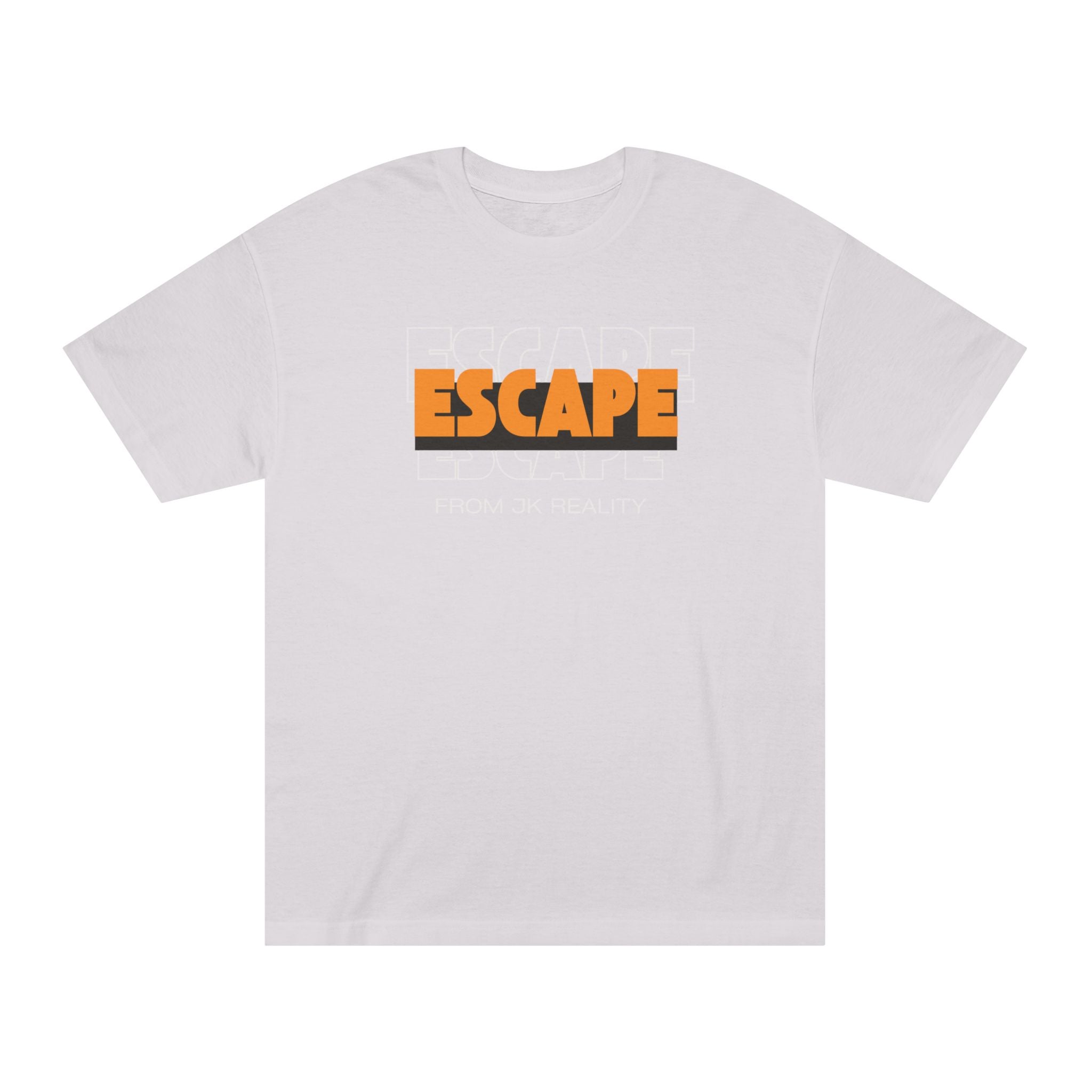 Escape Graphic Tee — Retro Orange Block Letter Unisex Shirt