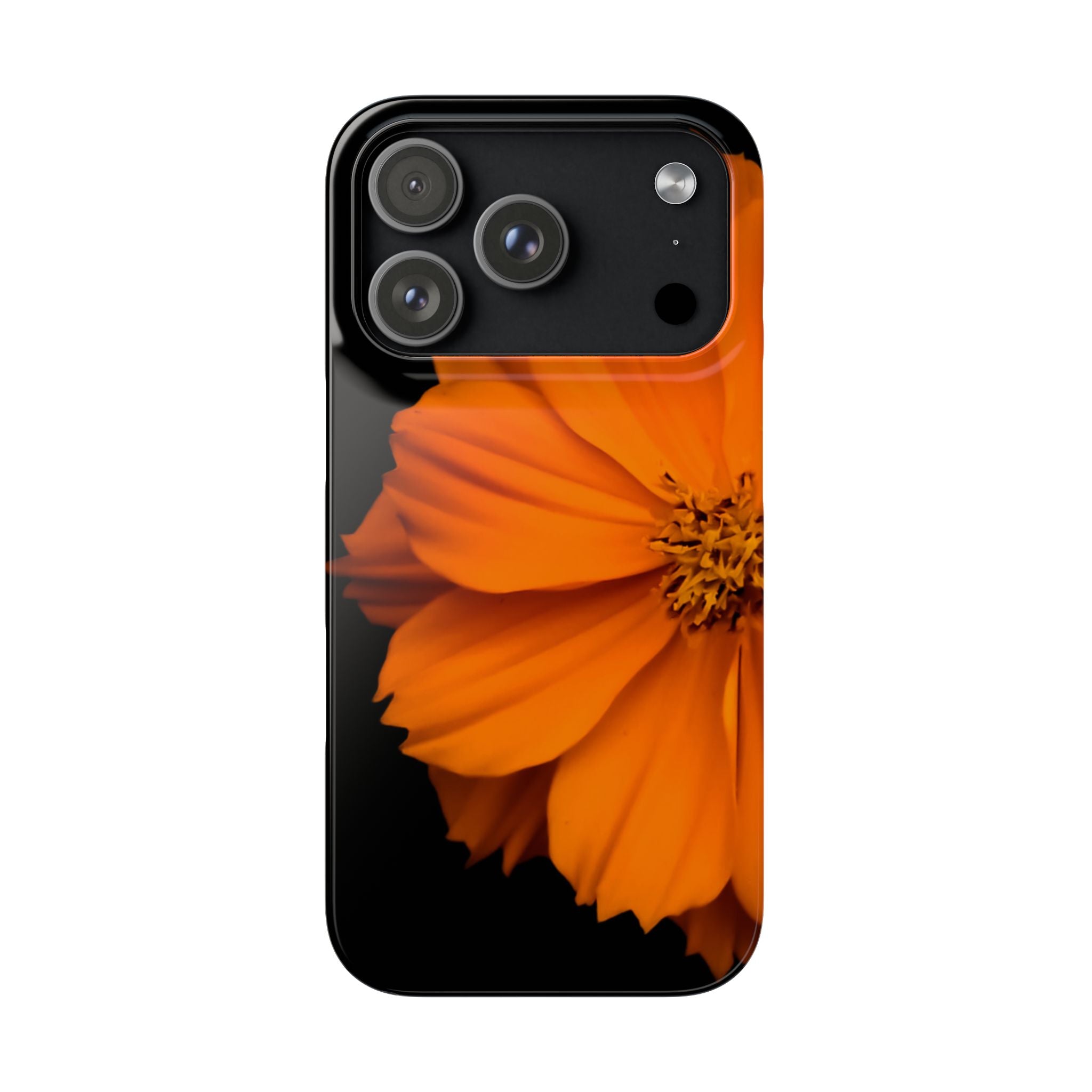 Phone Case - Orange Cosmos Floral Snap Case | Slim Protective Flower Design