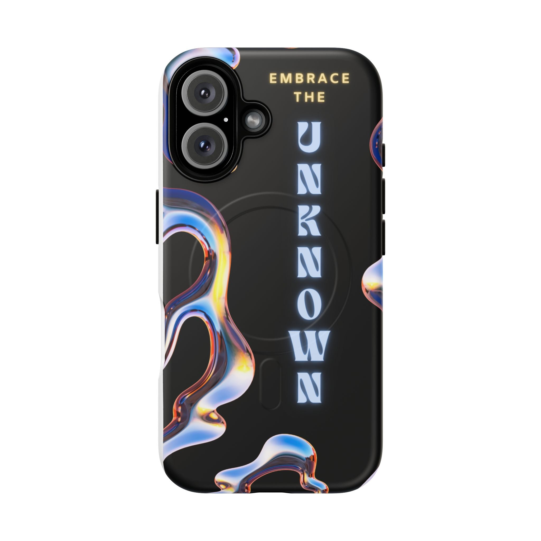Tough Magnetic Case — "Embrace the Unknown" Black Iridescent Phone Cover