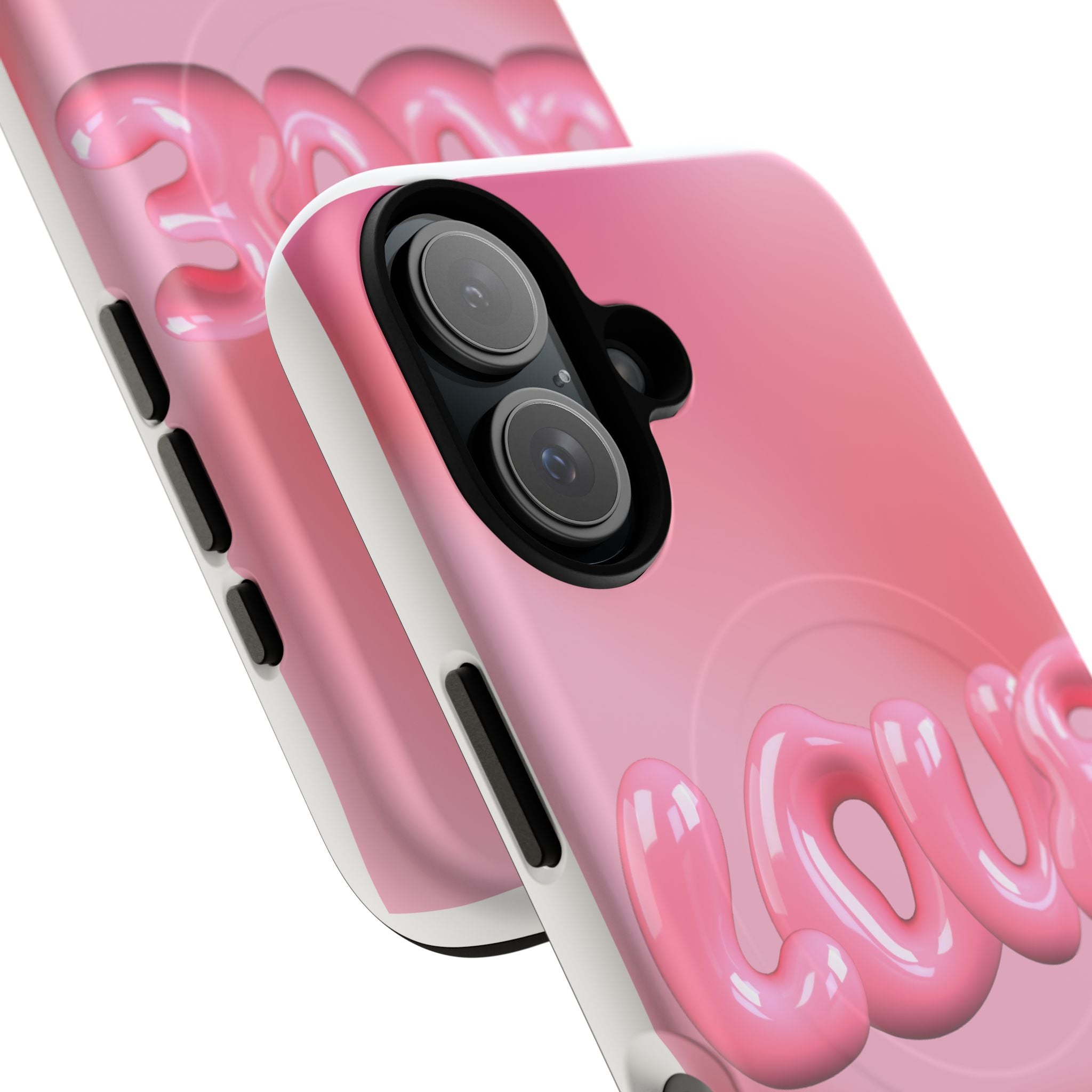 Phone Case — Pink "LOVE" 3D Bubble Tough Magnetic Protective Case