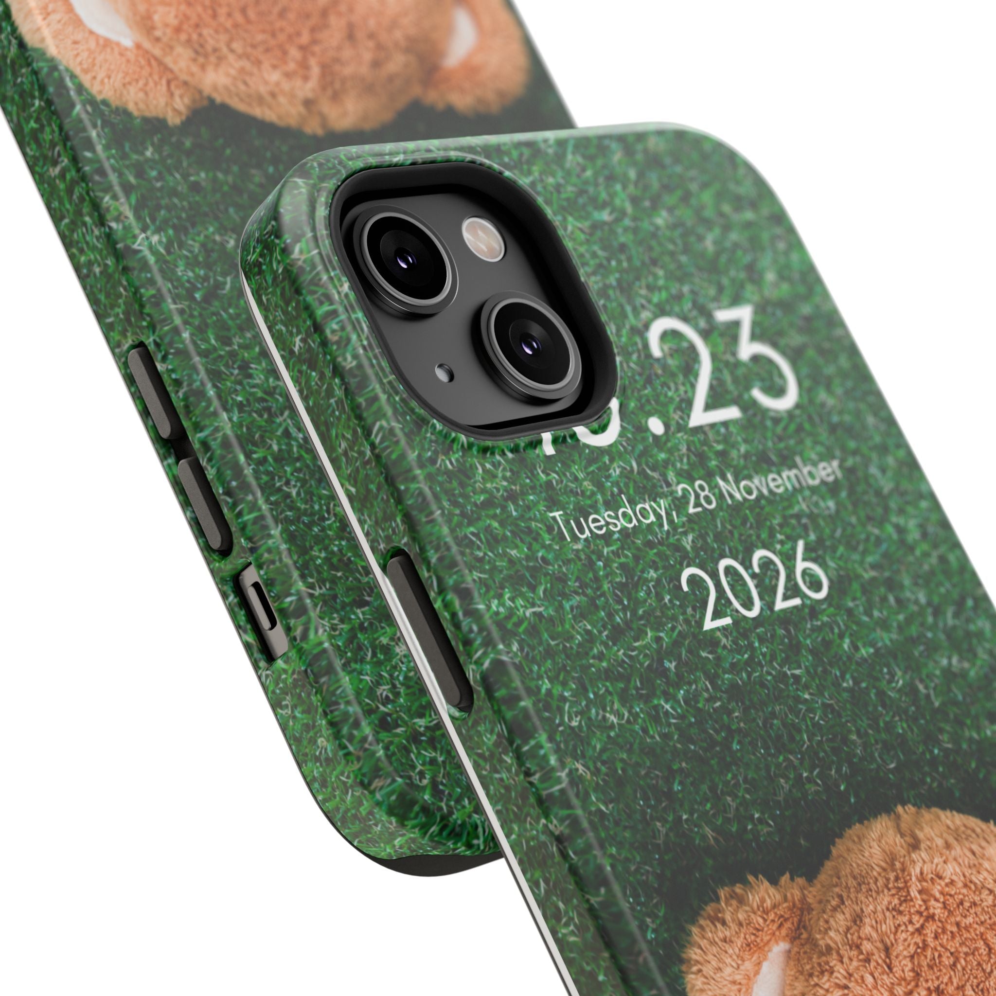 Teddy Bear Grass Phone Case — Cute Plush Toy Design Impact-Resistant Case