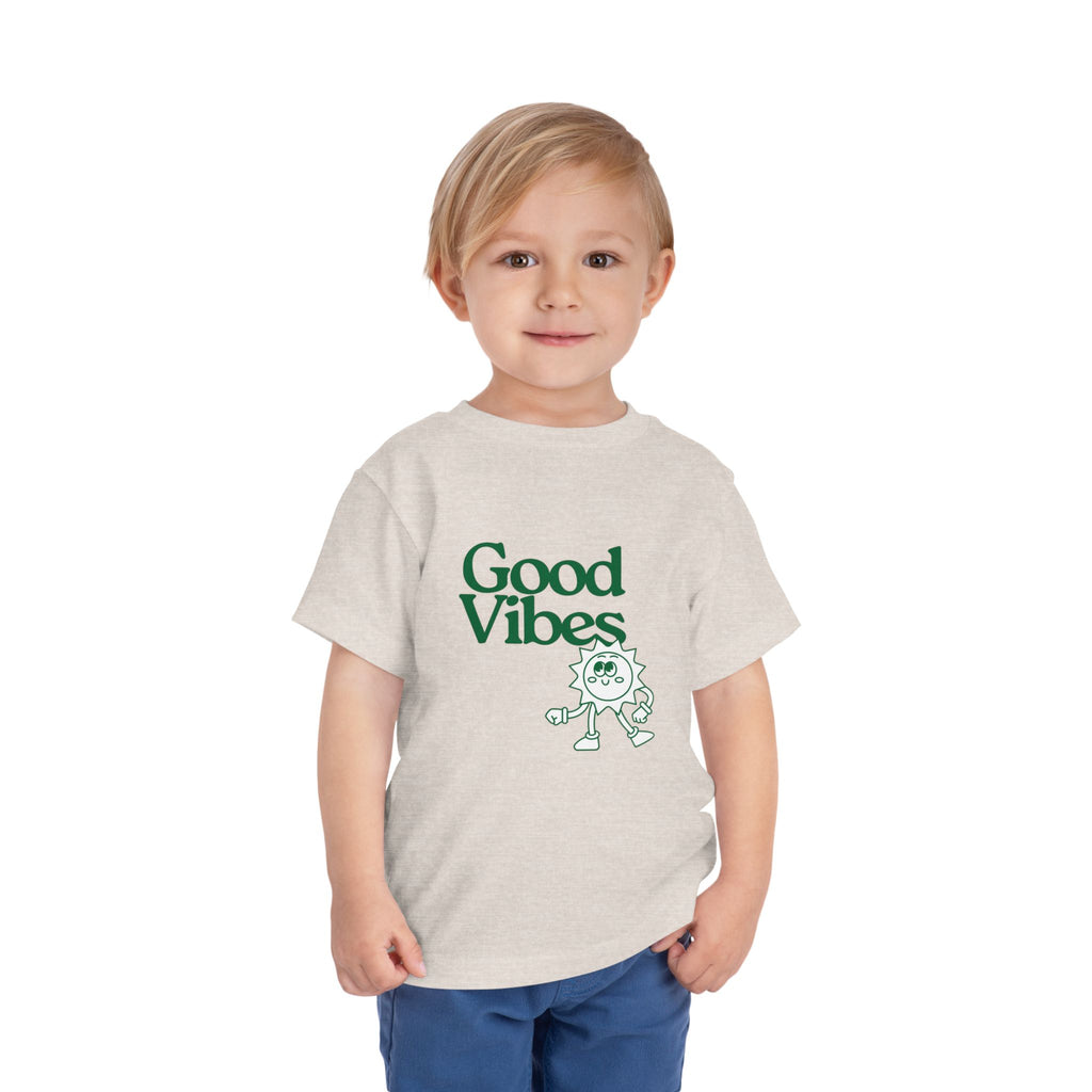 Good Vibes Toddler Tee — Cute Retro Sun Graphic Kids T‑Shirt