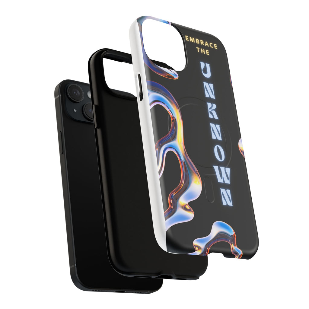 Tough Magnetic Case — "Embrace the Unknown" Black Iridescent Phone Cover