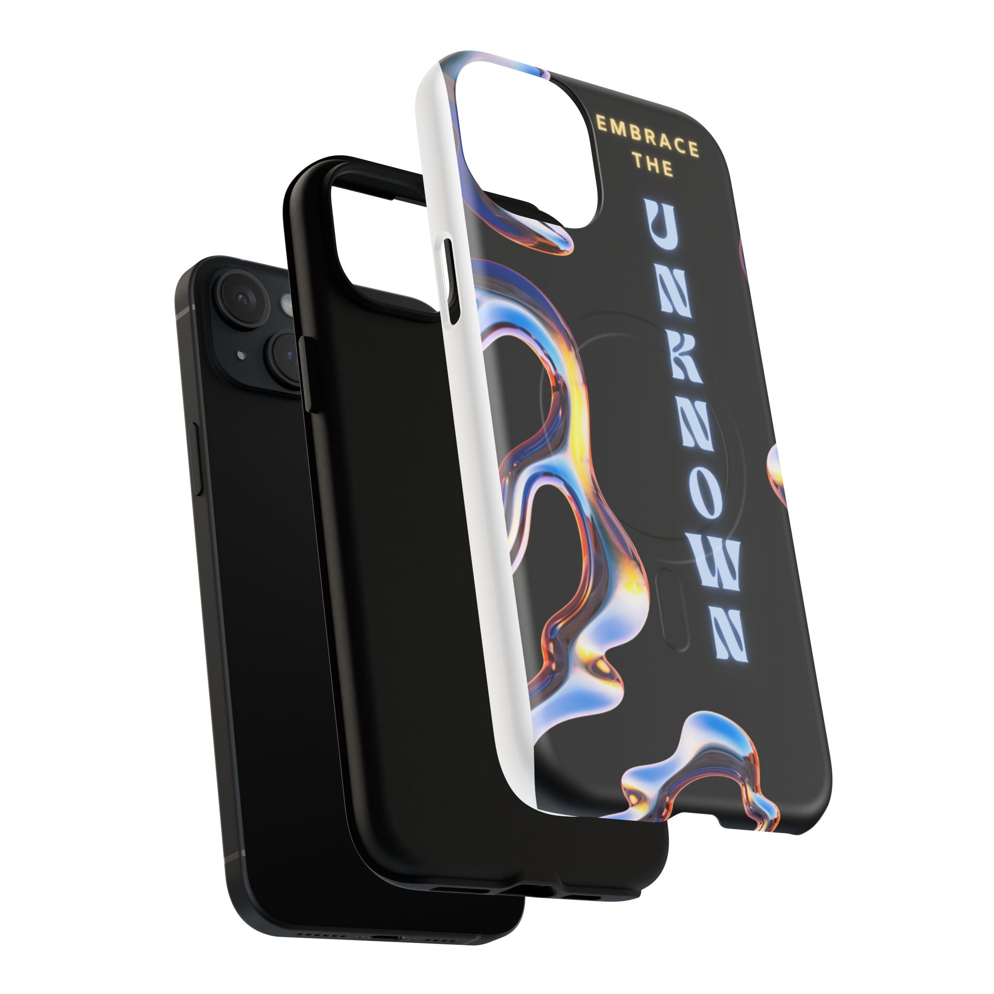 Tough Magnetic Case — "Embrace the Unknown" Black Iridescent Phone Cover