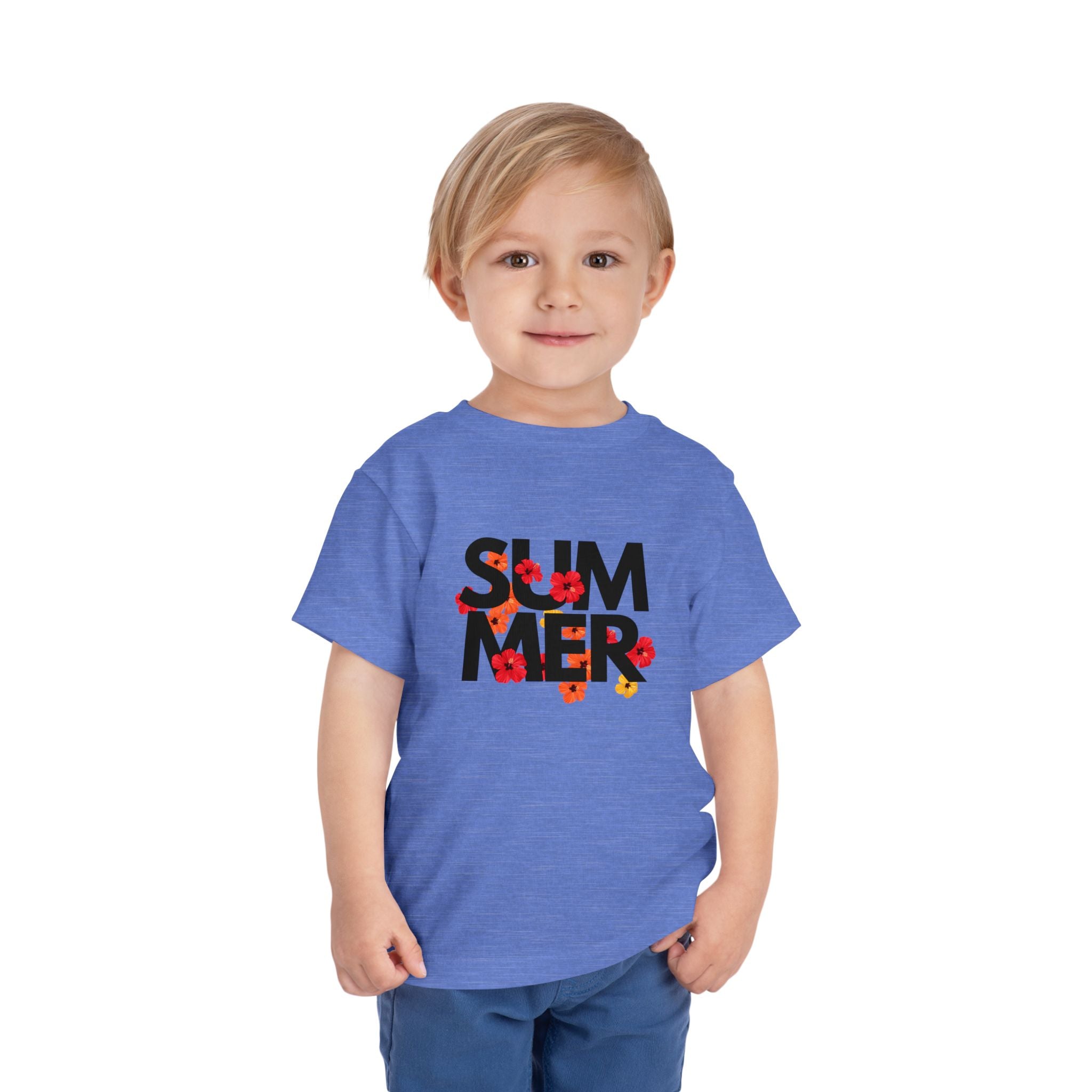 Toddler Tee - "SUMMER" Floral Letters Kids T‑Shirt