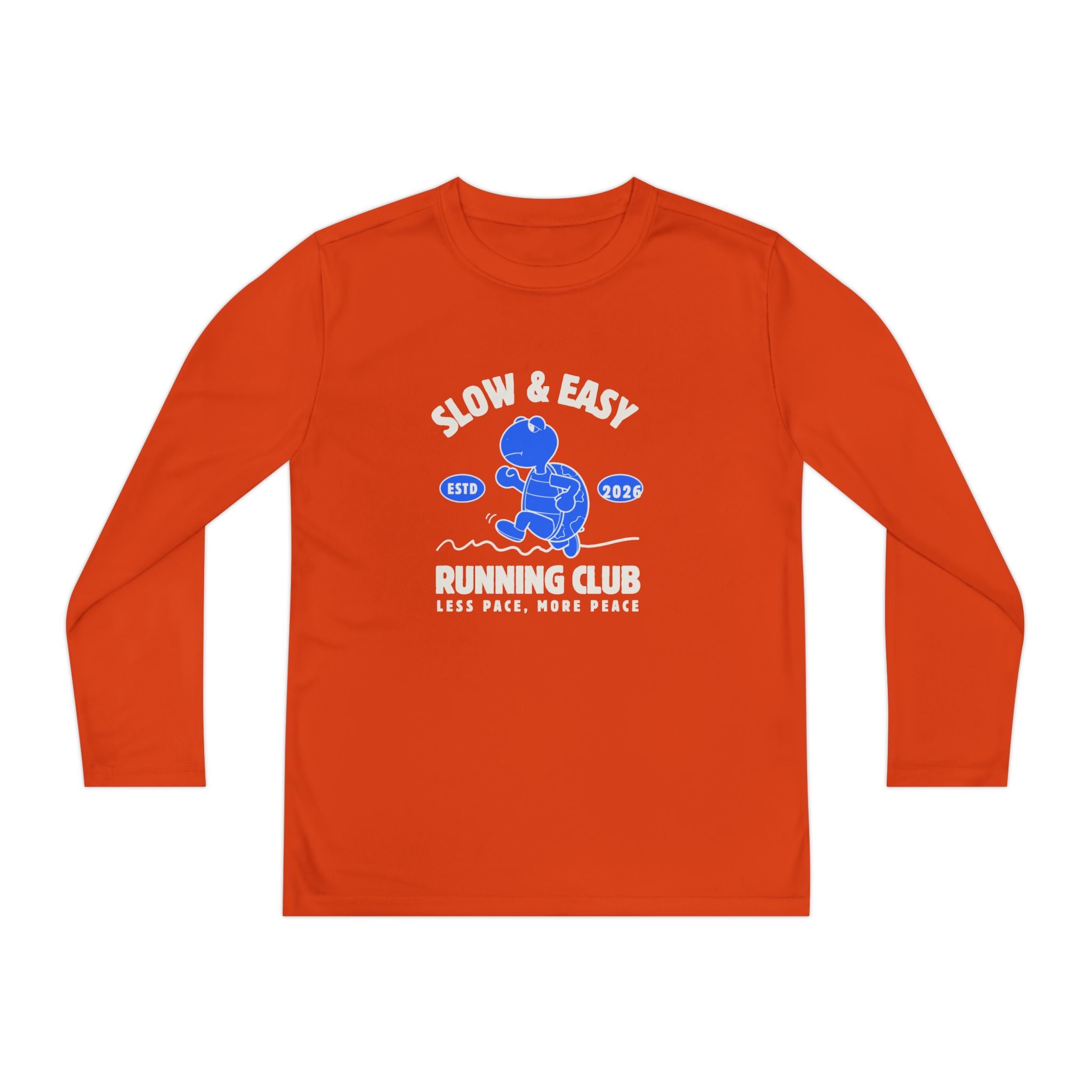 Youth Long Sleeve Tee — "Slow & Easy" Blue Turtle Surf Club Graphic