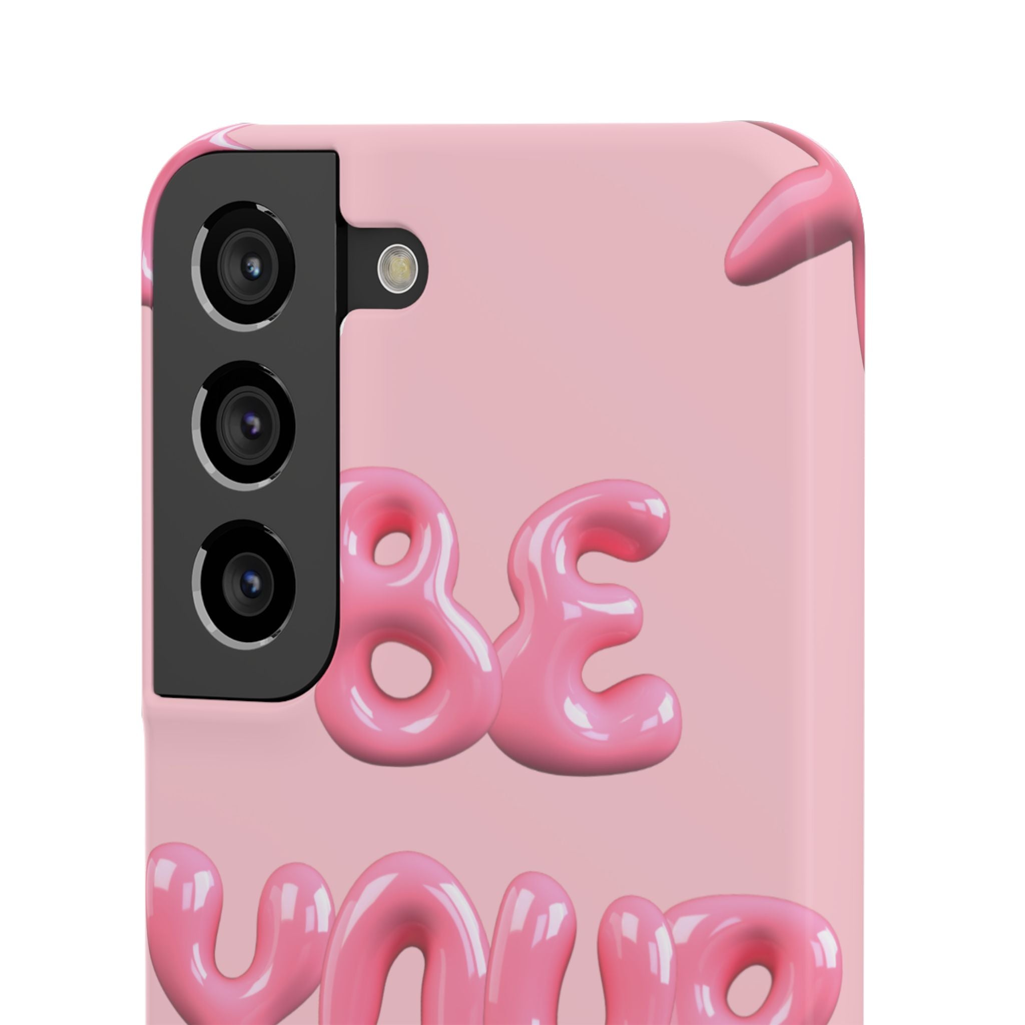 Phone Case - "Be Yourself" Pink Bubble Typography Snap Case