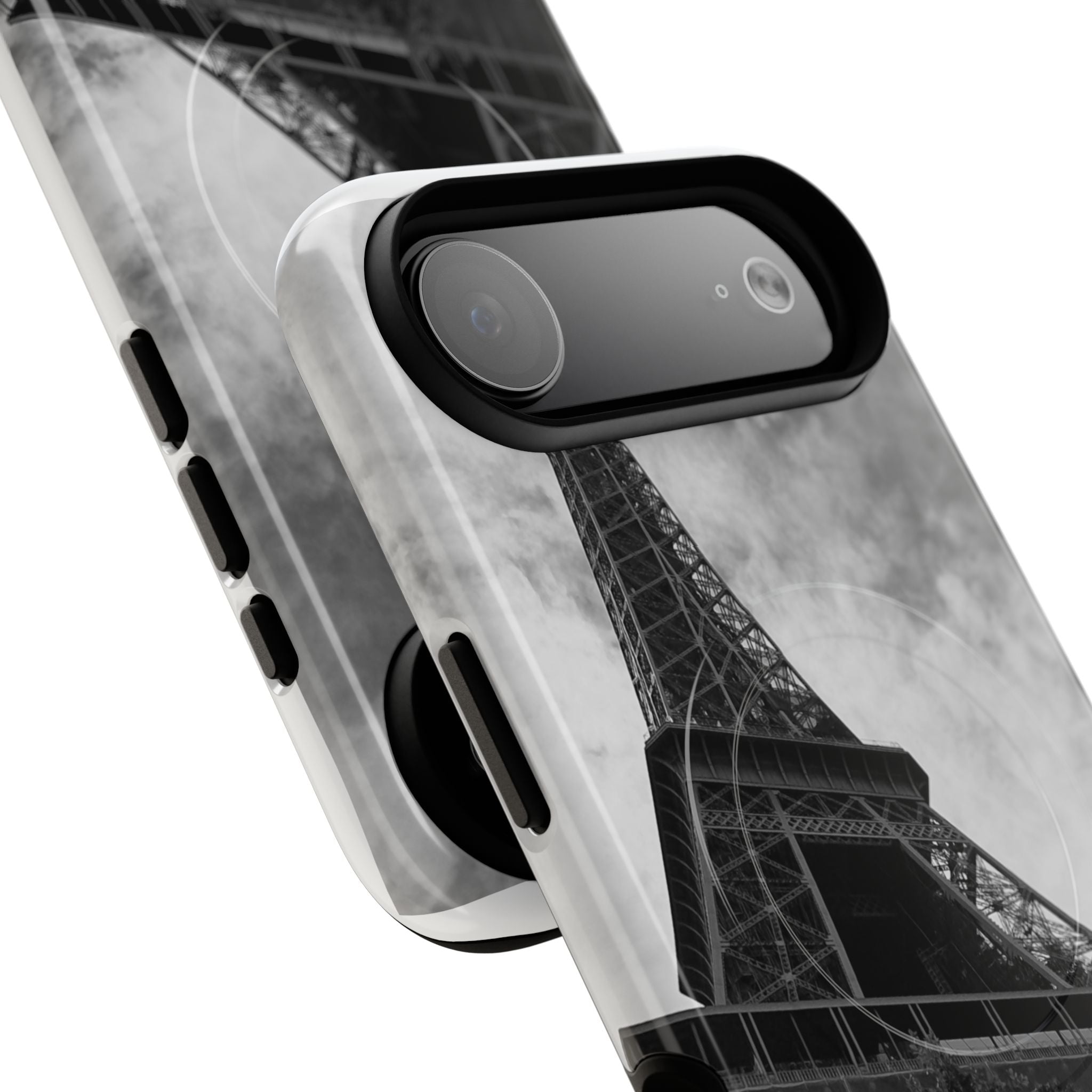 Eiffel Tower 'My Dream' Tough Magnetic Phone Case — Black & White Travel Protective Cover