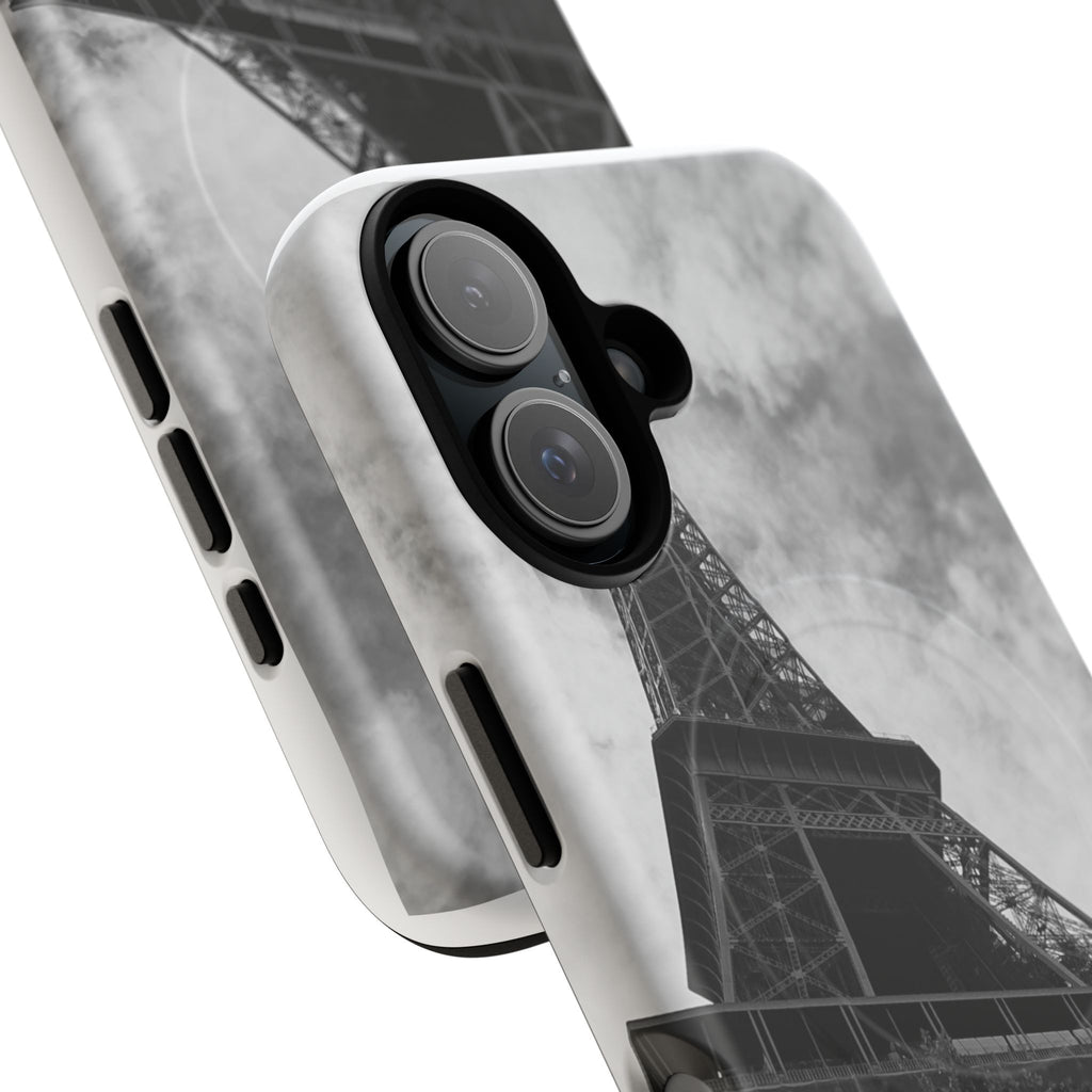Eiffel Tower 'My Dream' Tough Magnetic Phone Case — Black & White Travel Protective Cover