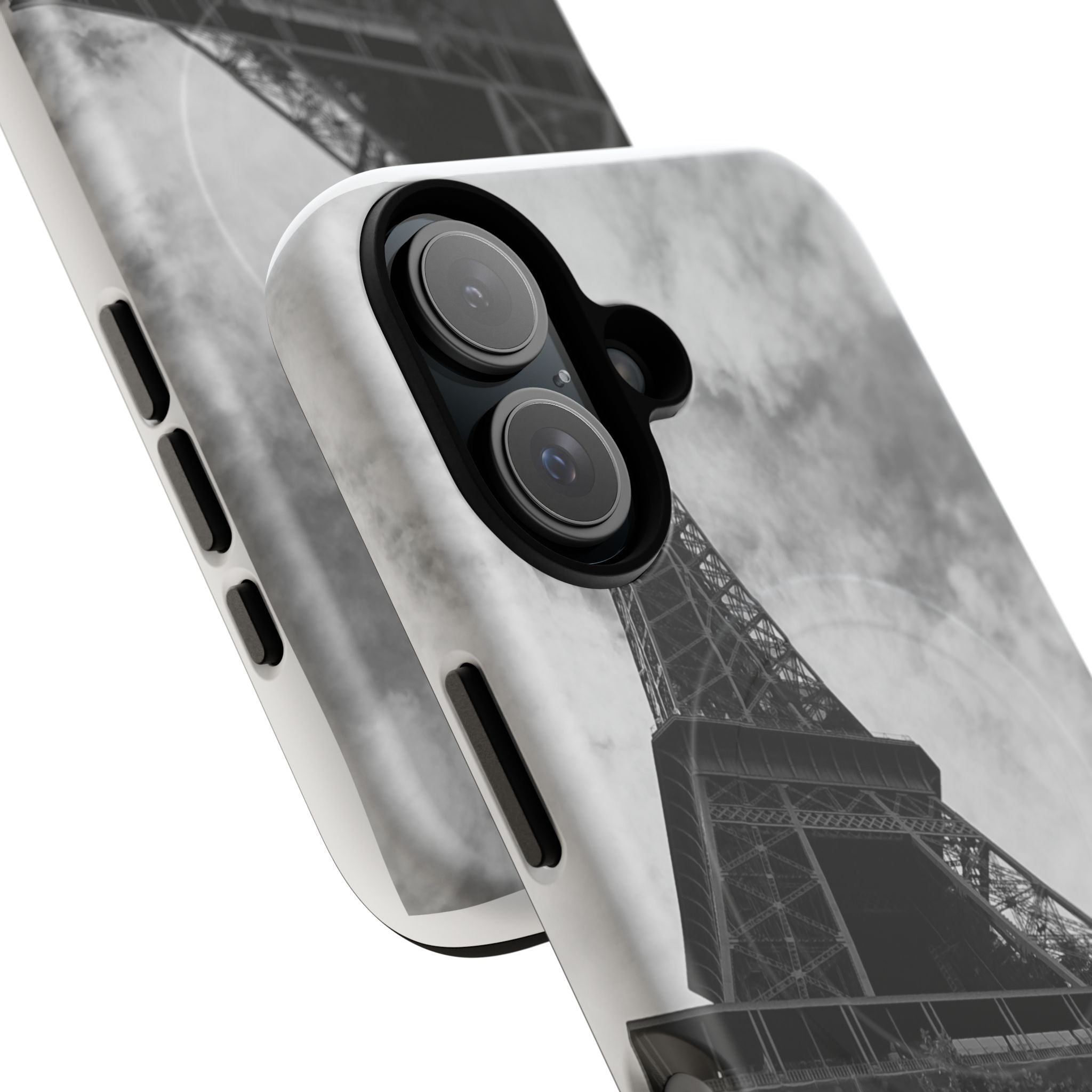 Eiffel Tower 'My Dream' Tough Magnetic Phone Case — Black & White Travel Protective Cover