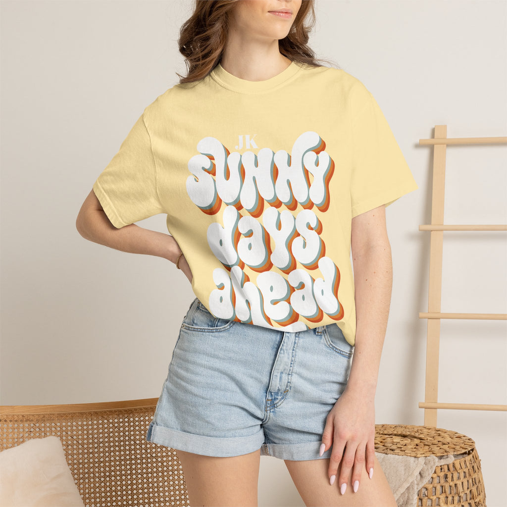 Unisex Sunny Days Ahead T-Shirt | Retro Bubble Letter Design
