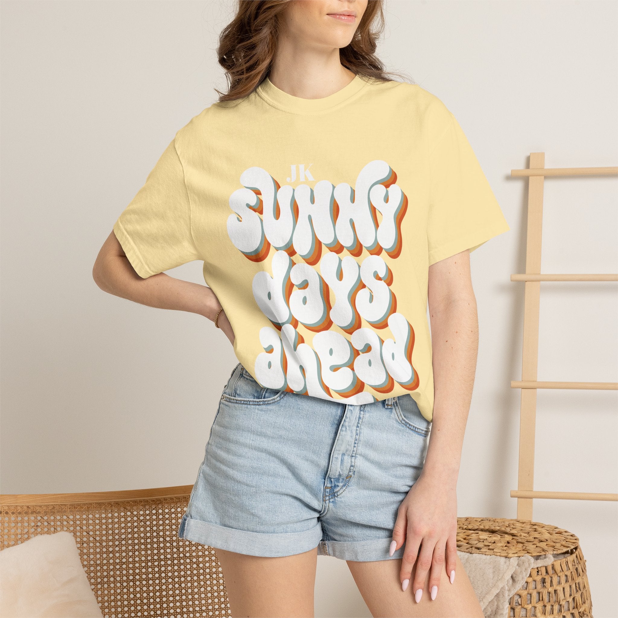 Unisex Sunny Days Ahead T-Shirt | Retro Bubble Letter Design