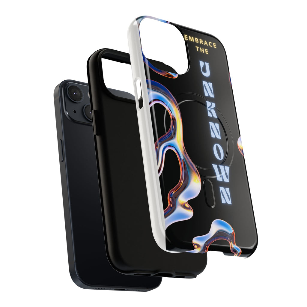 Tough Magnetic Case — "Embrace the Unknown" Black Iridescent Phone Cover