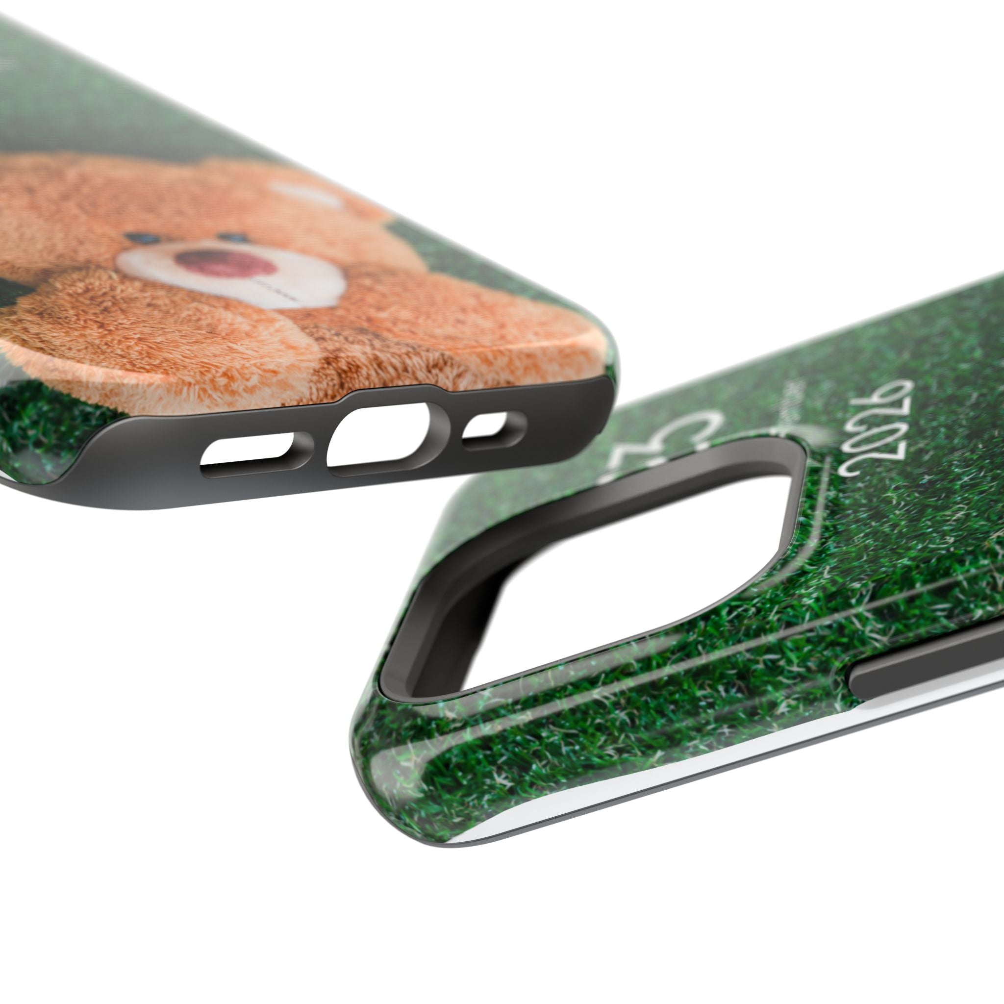 Teddy Bear Grass Phone Case — Cute Plush Toy Design Impact-Resistant Case